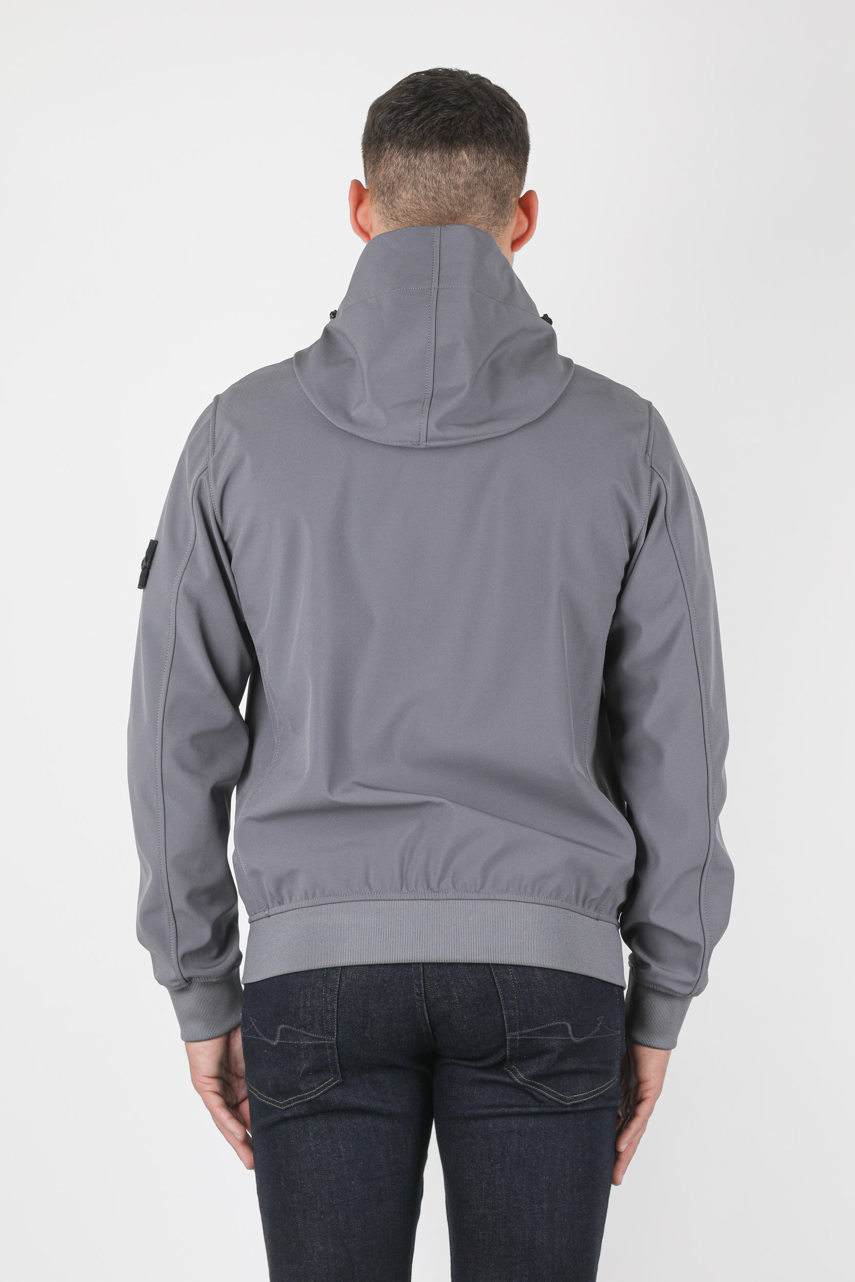 BLOUSON SOFT SHELL-R STONE ISLAND BLEU-GRIS 741540727-V0063