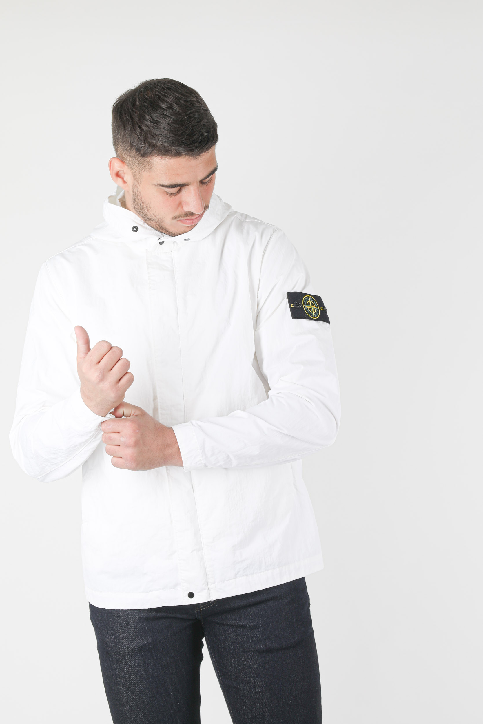 BLOUSON STONE ISLAND BLANC NYLON MAT 741543333-V0001