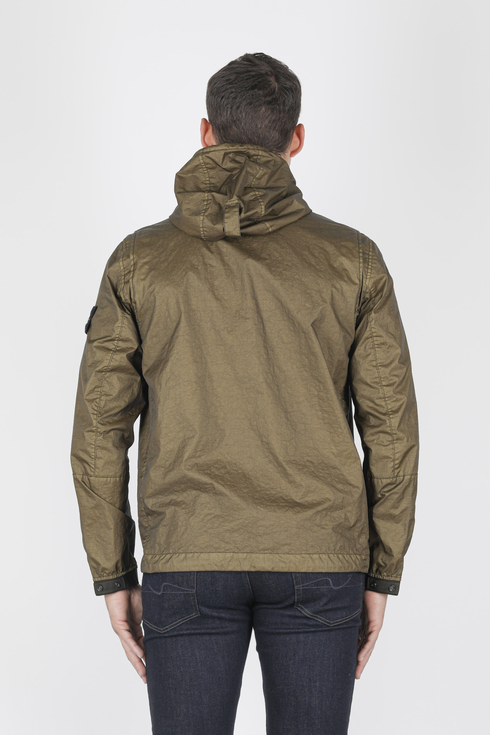 BLOUSON STONE ISLAND KAKI NYLON BRILLANT 741540523-V0058