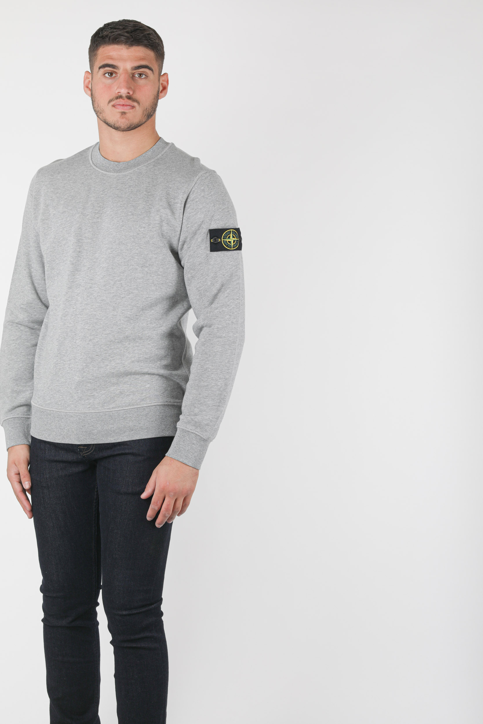 SWEAT STONE ISLAND GRIS 741563051-V0M64