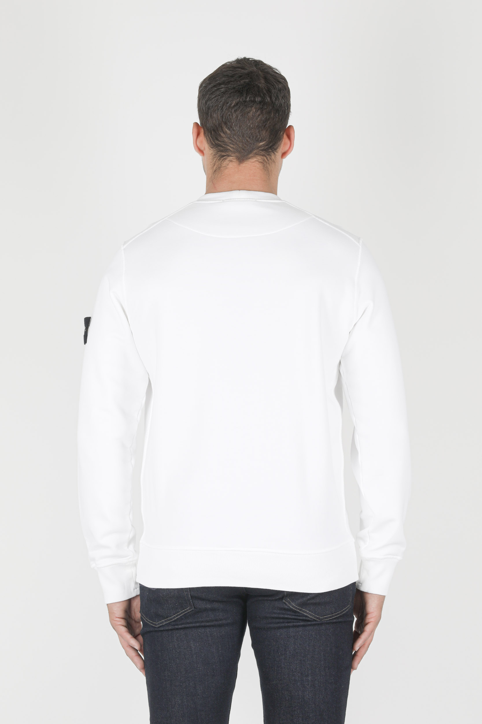 SWEAT STONE ISLAND BLANC A IMPRIME 741563095-V0001