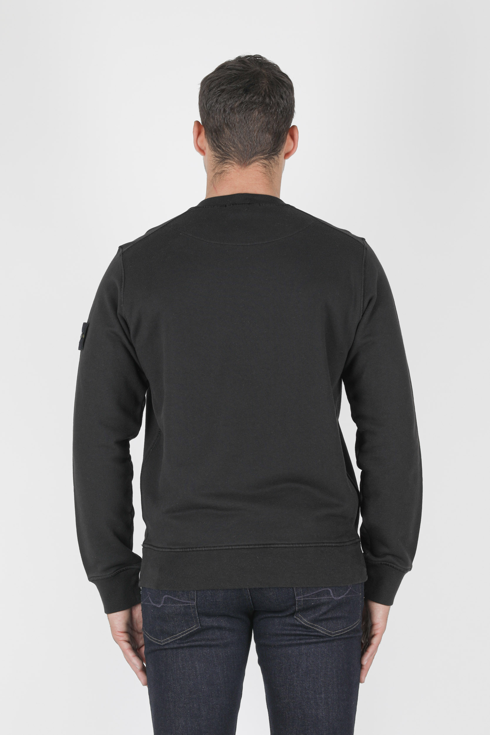 SWEAT STONE ISLAND NOIR A IMPRIME 741563095-V0029