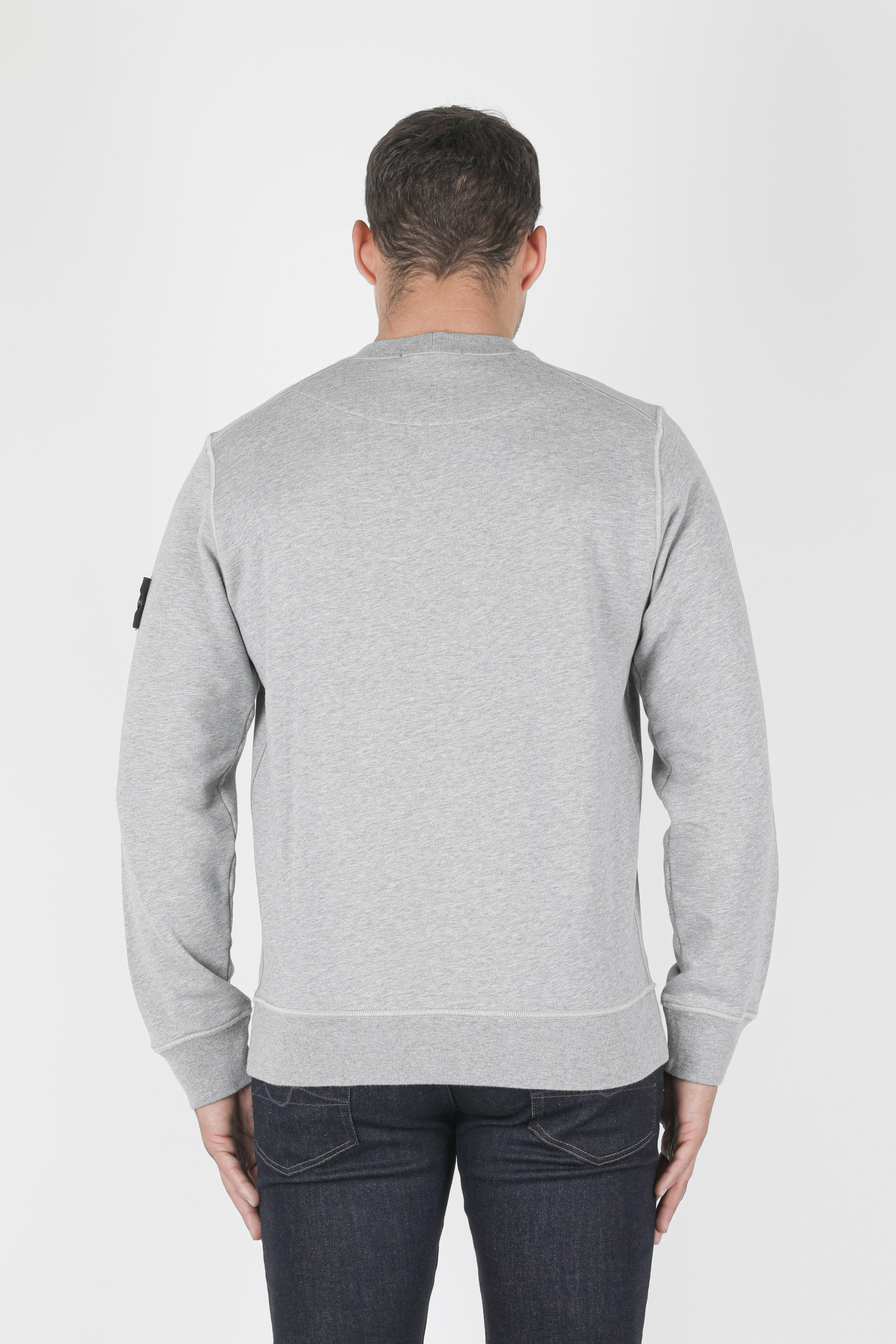 SWEAT STONE ISLAND GRIS A IMPRIME 741563095-V0M64