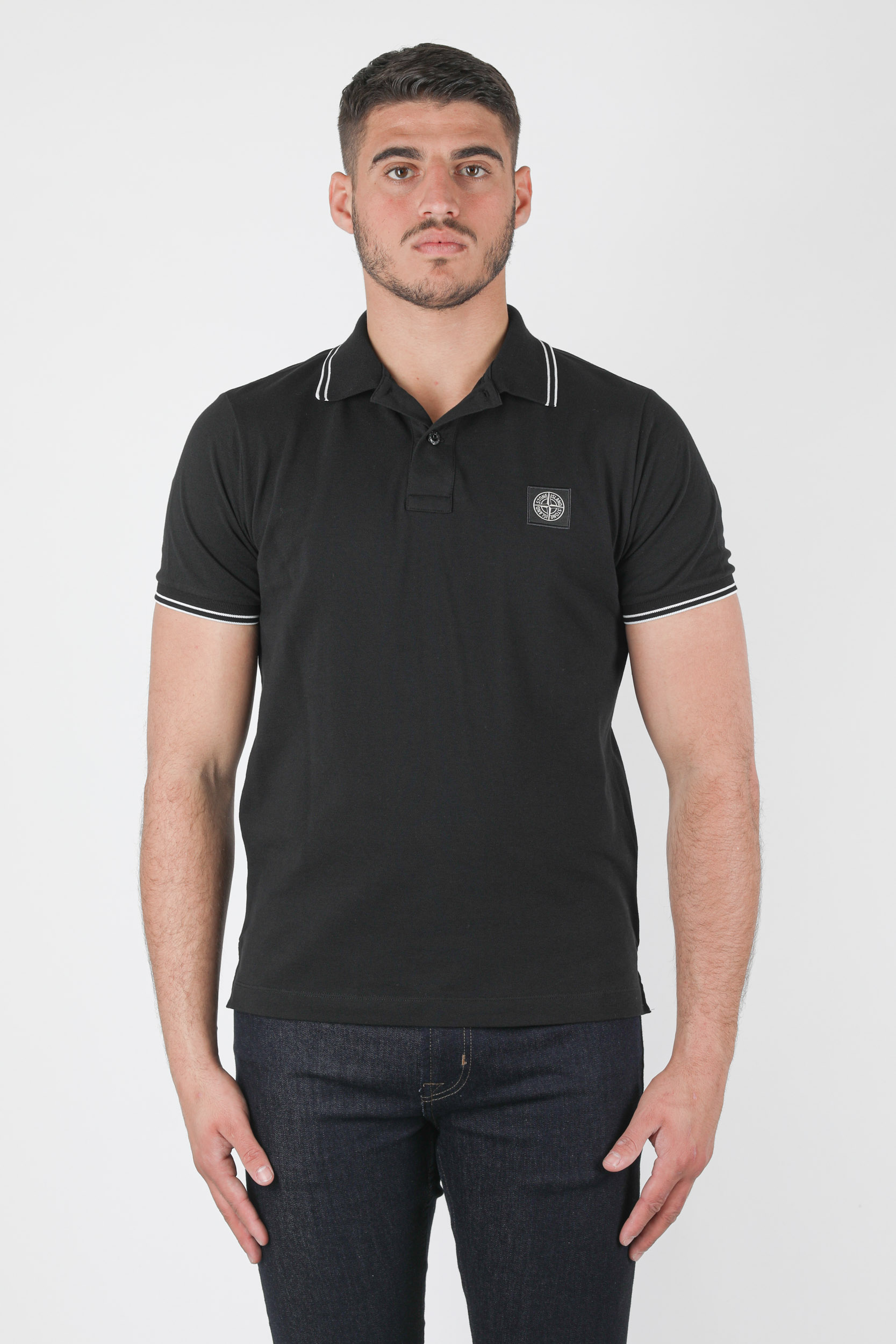 POLO STONE ISLAND PIQUE STRETCH NOIR 741522S18-V0029
