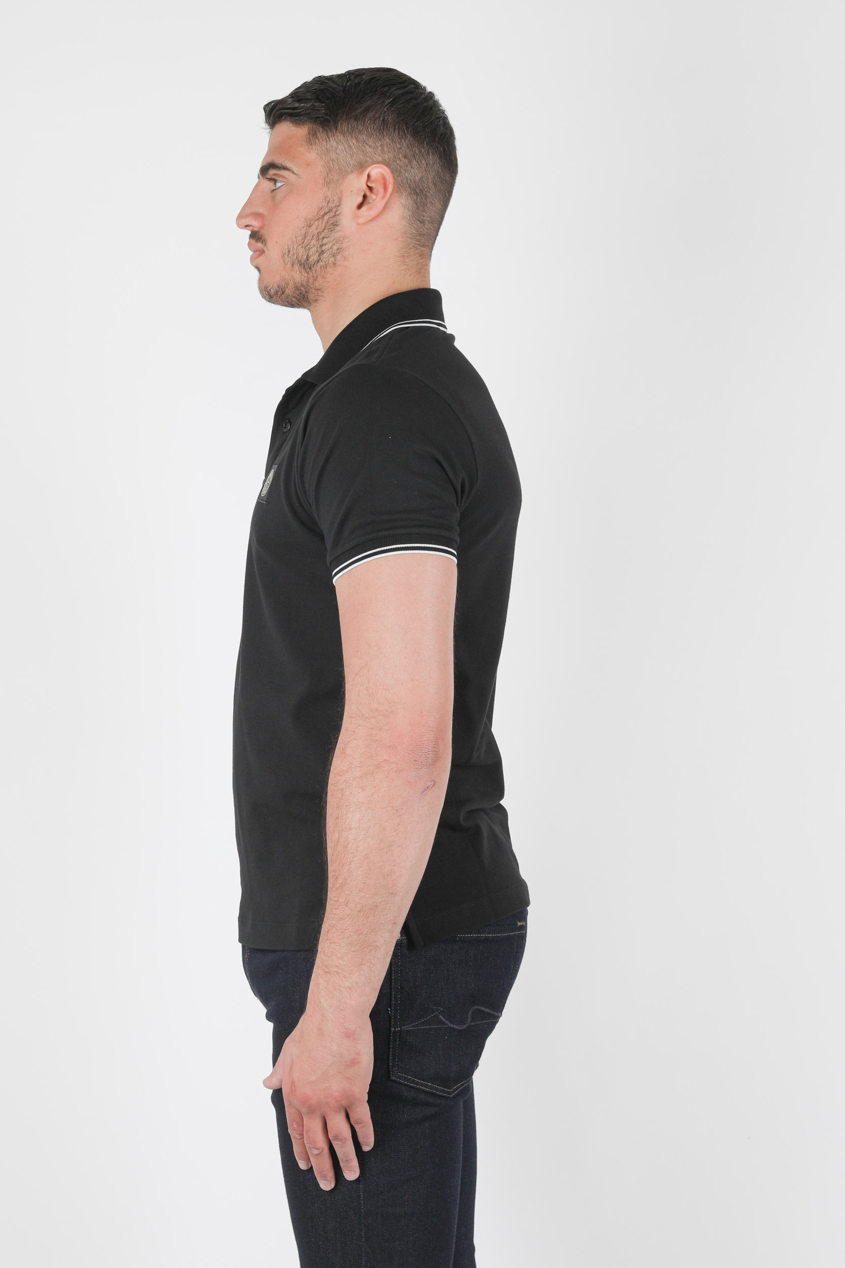 POLO STONE ISLAND PIQUE STRETCH NOIR 741522S18-V0029