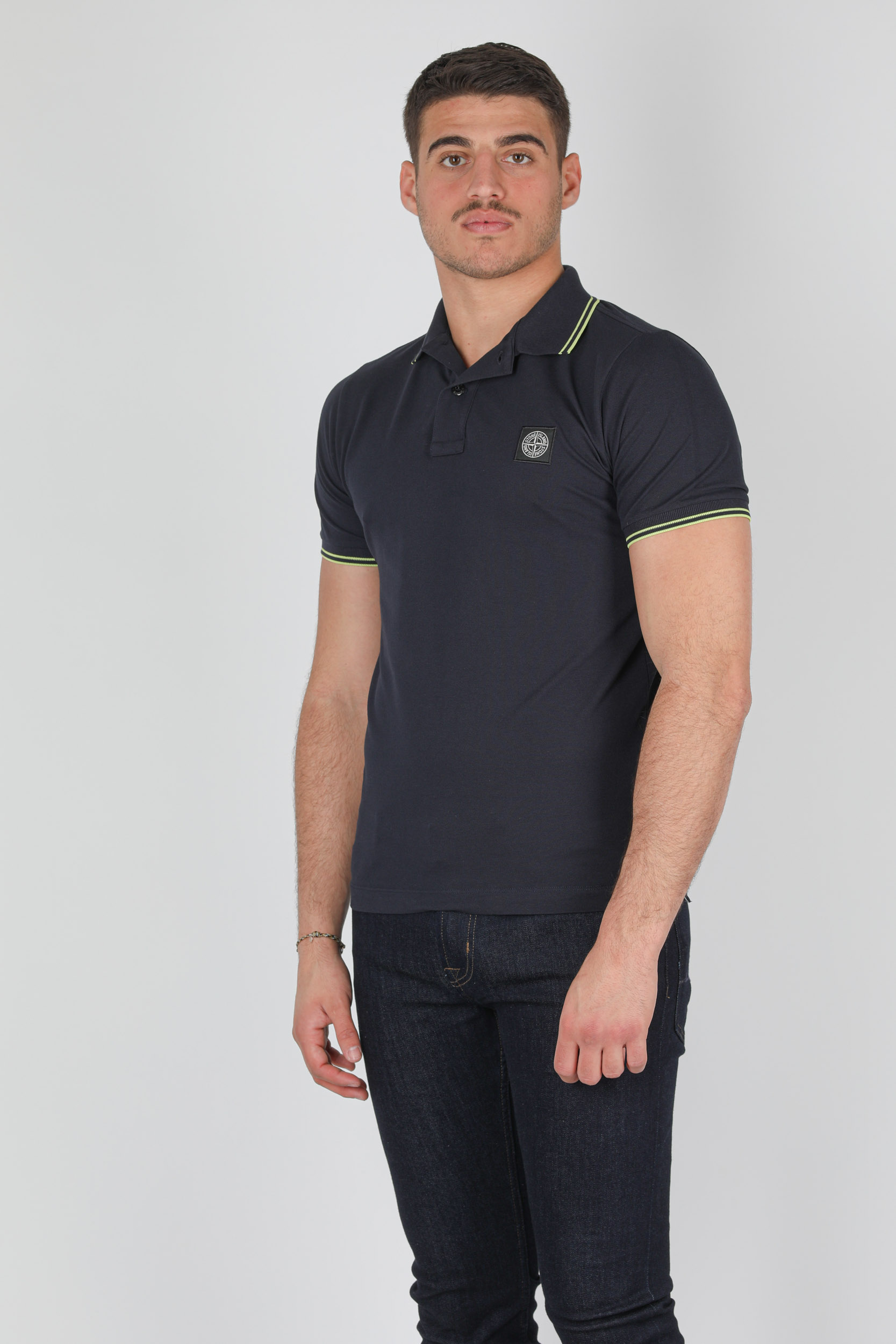 POLO STONE ISLAND PIQUE STRETCH MARINE 741522S18-V3020