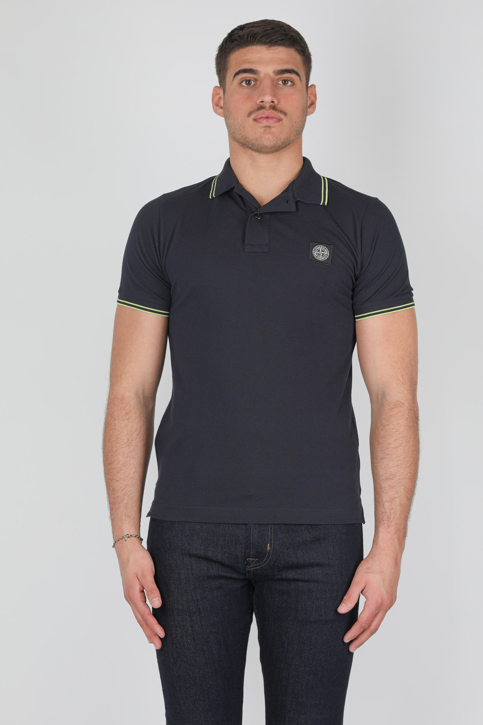 POLO STONE ISLAND PIQUE STRETCH MARINE 741522S18-V3020