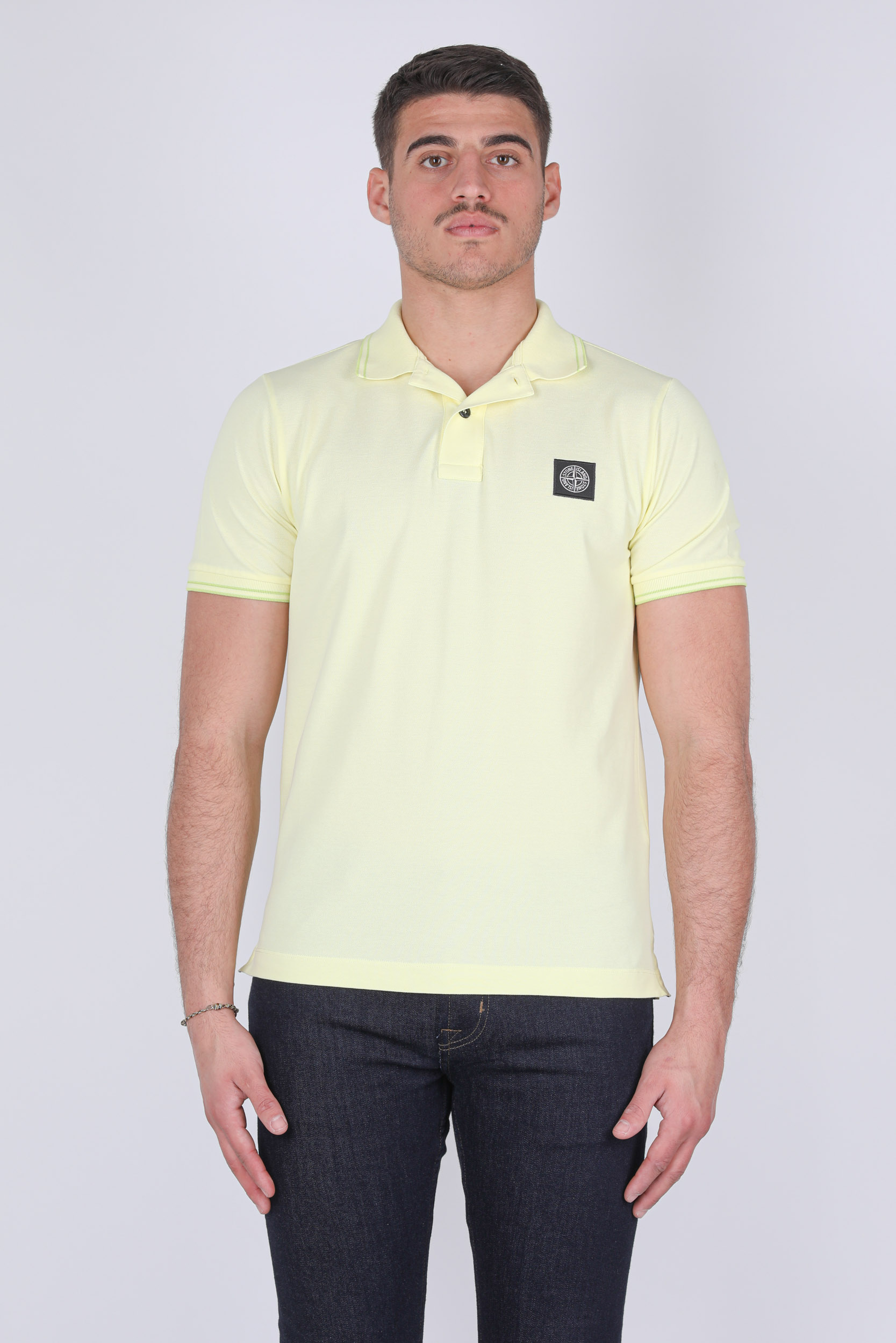POLO STONE ISLAND PIQUE STRETCH JAUNE 741522S18-V3031