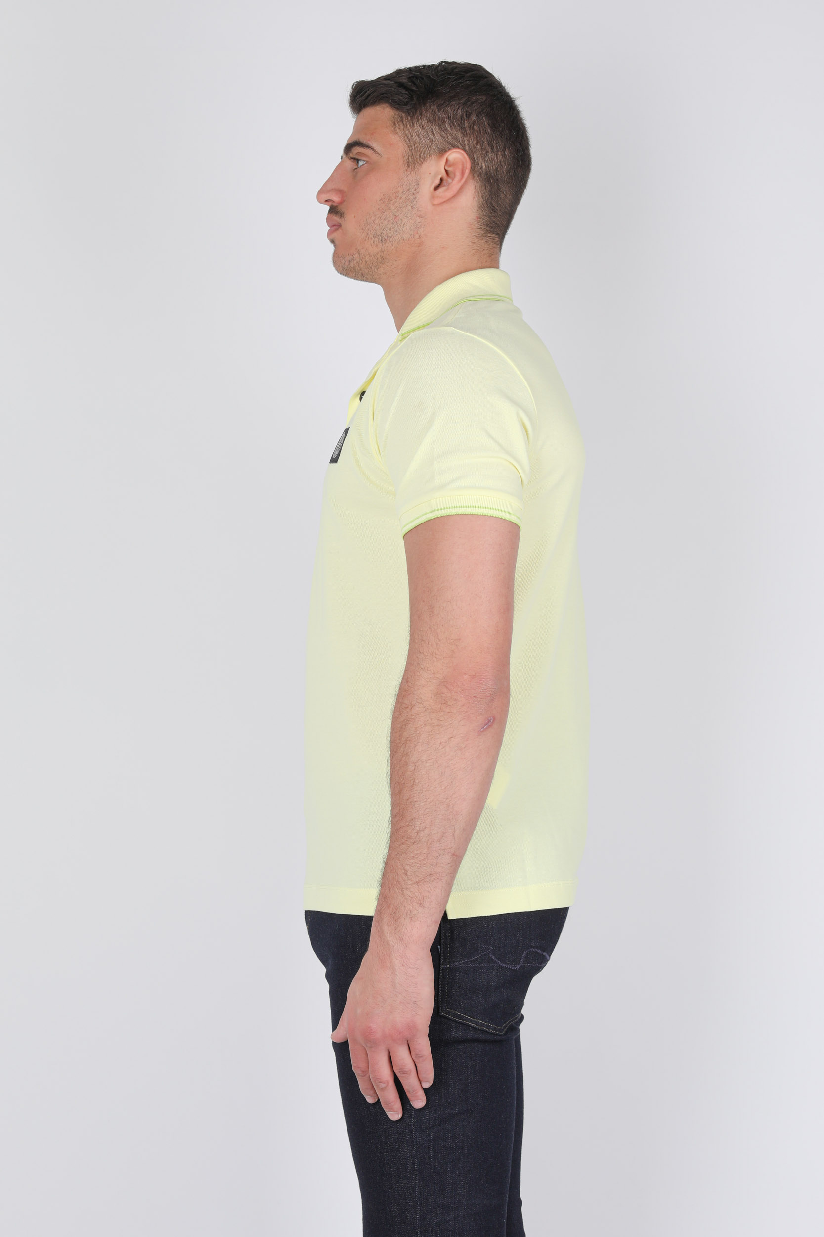 POLO STONE ISLAND PIQUE STRETCH JAUNE 741522S18-V3031