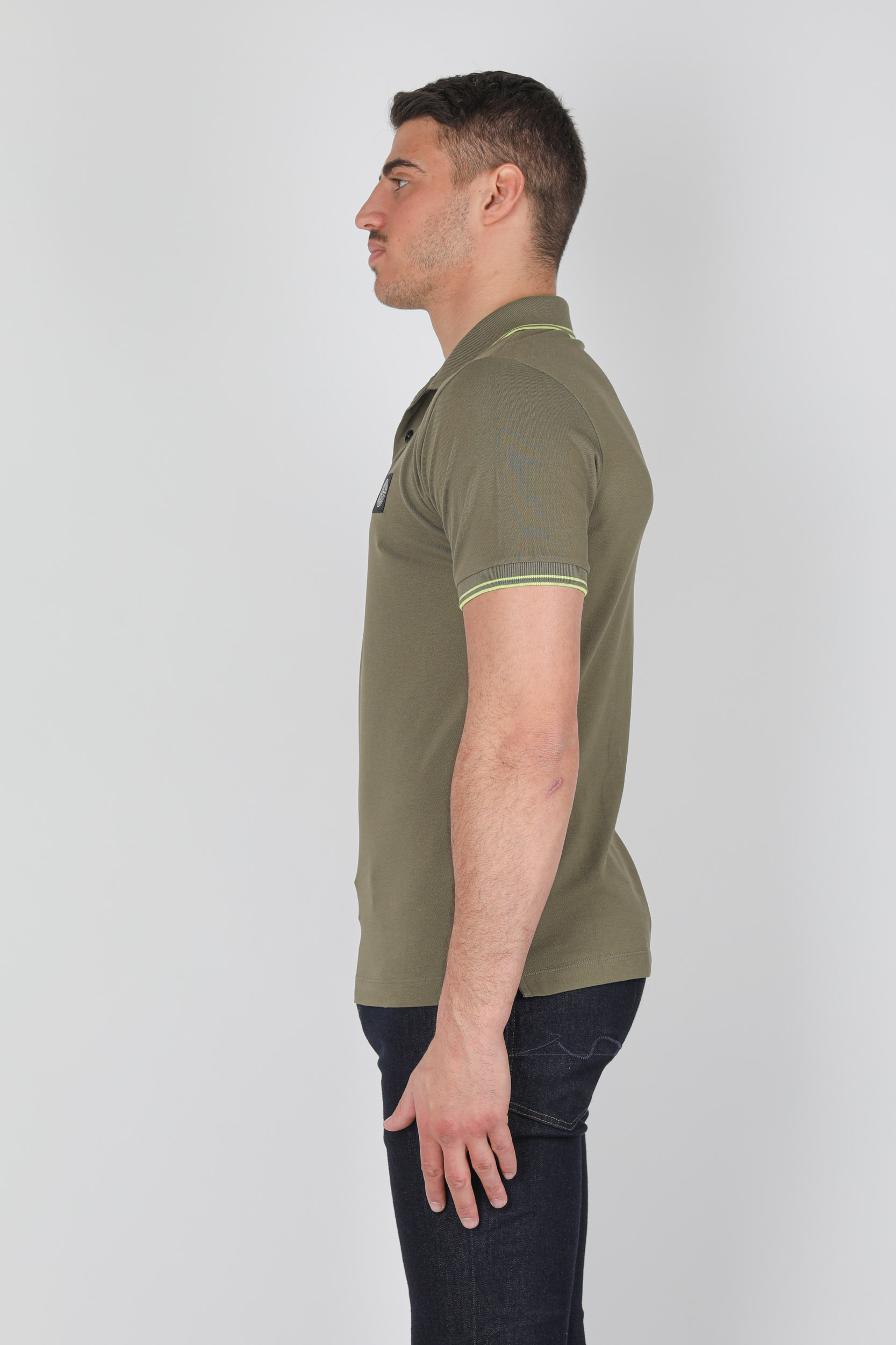 POLO STONE ISLAND PIQUE STRETCH KAKI 741522S18-V3058