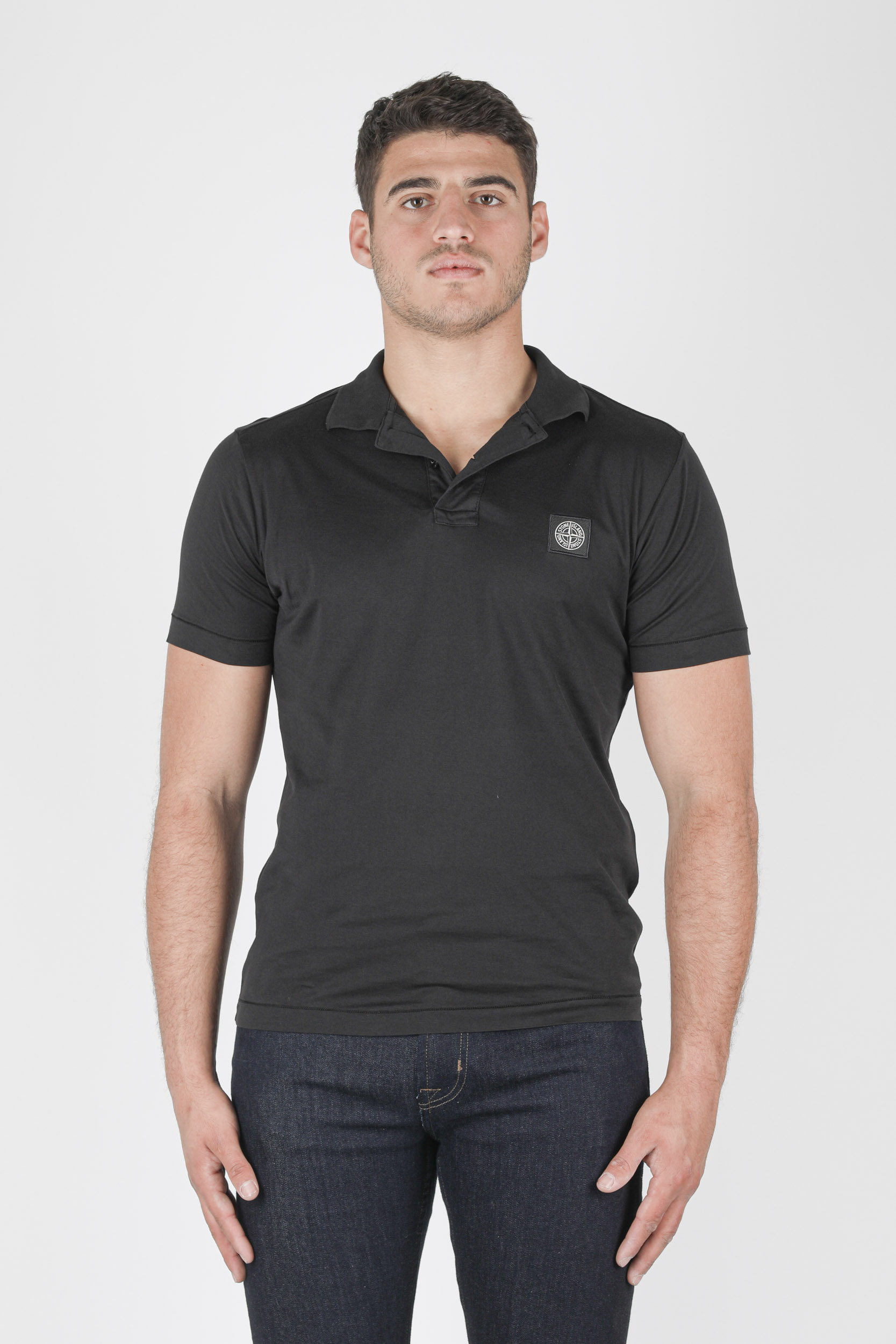 POLO STONE ISLAND JERSEY COTON NOIR 741522613-V0029