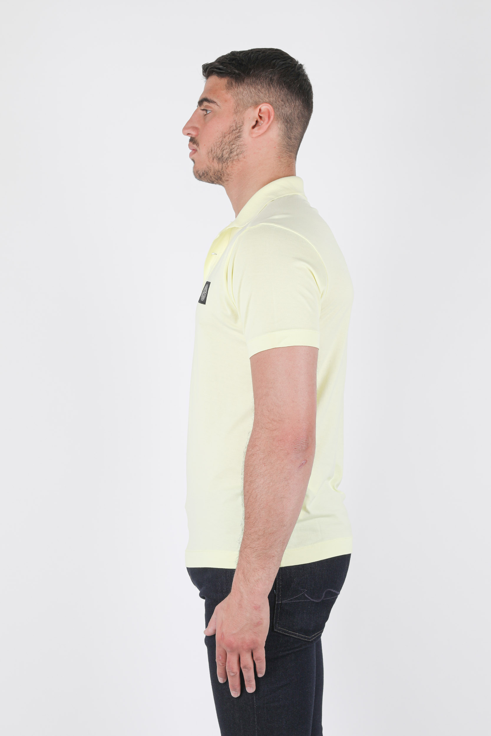 POLO STONE ISLAND JERSEY COTON JAUNE 741522613-V0046