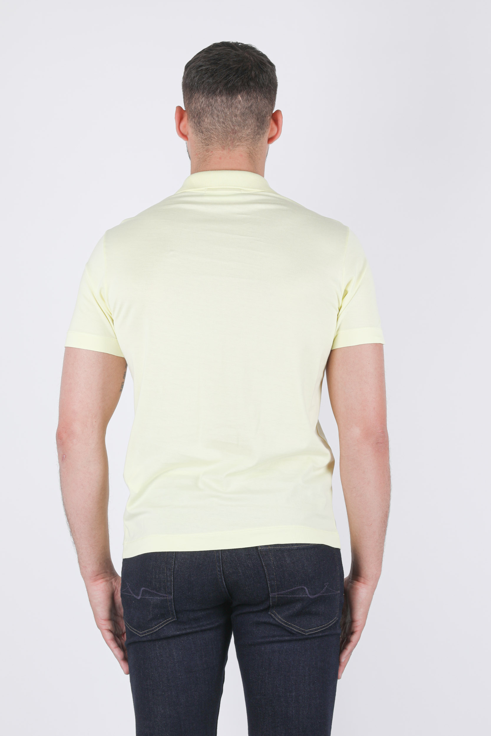 POLO STONE ISLAND JERSEY COTON JAUNE 741522613-V0046