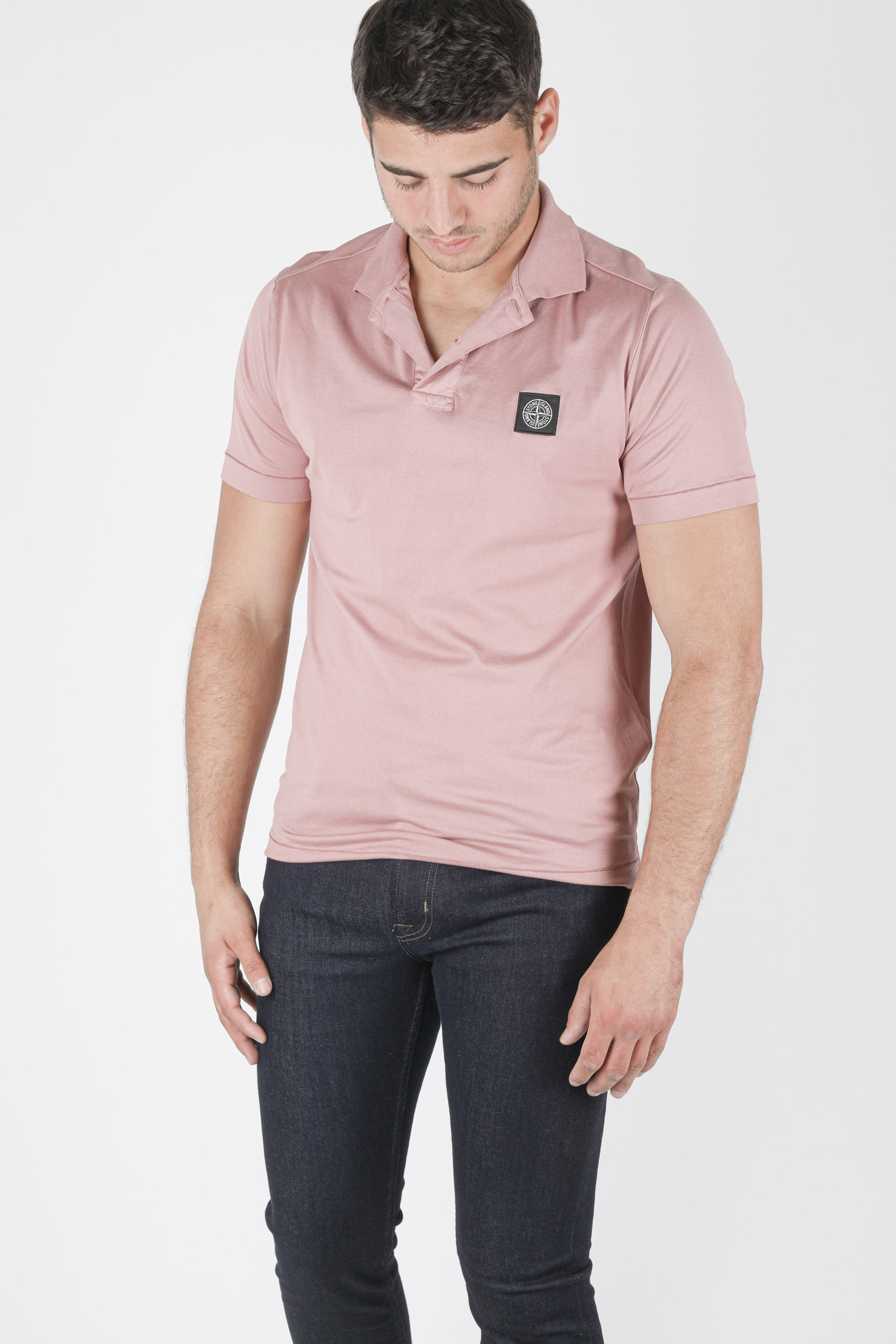 POLO STONE ISLAND JERSEY COTON ROSE 741522613-V0086