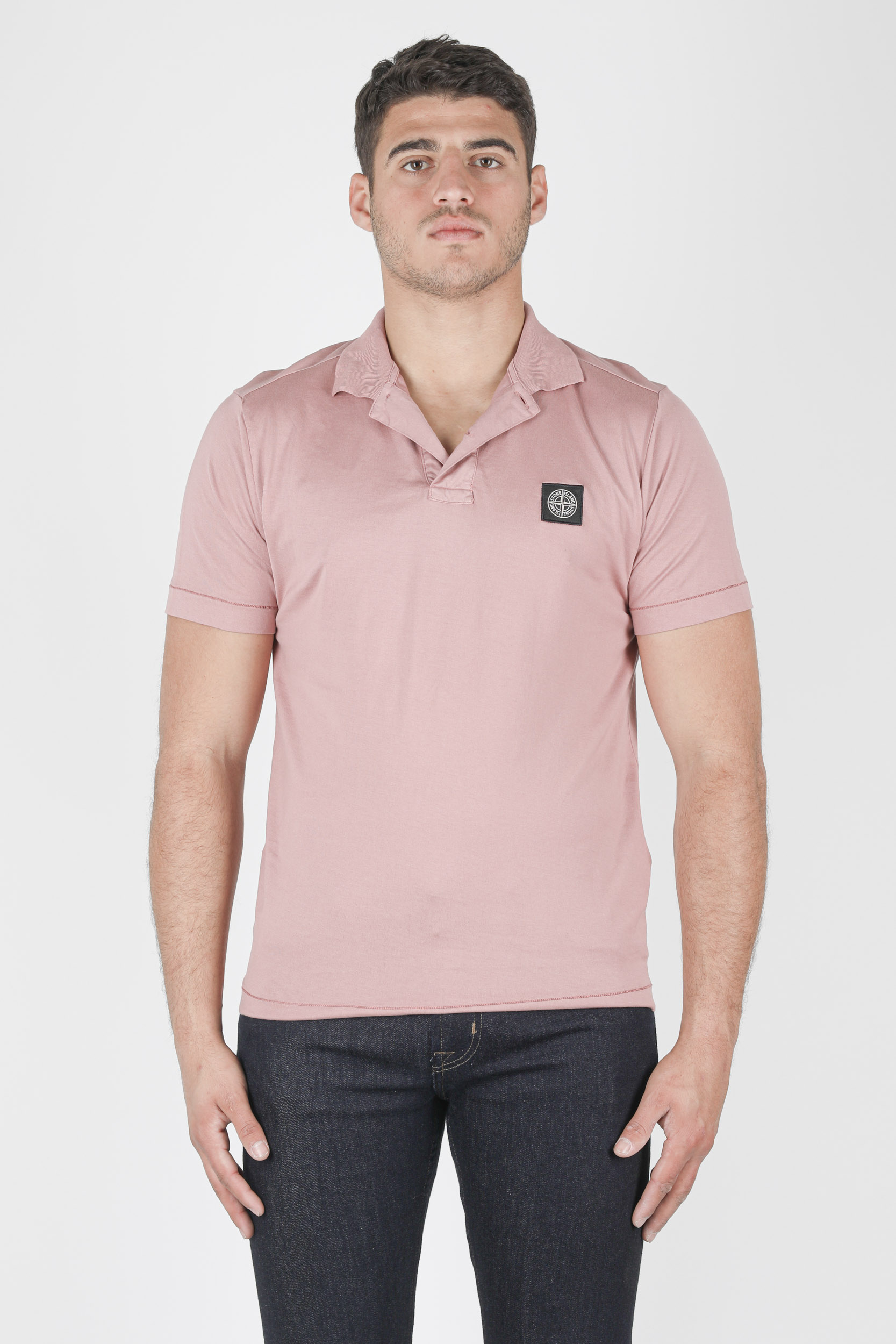 POLO STONE ISLAND JERSEY COTON ROSE 741522613-V0086