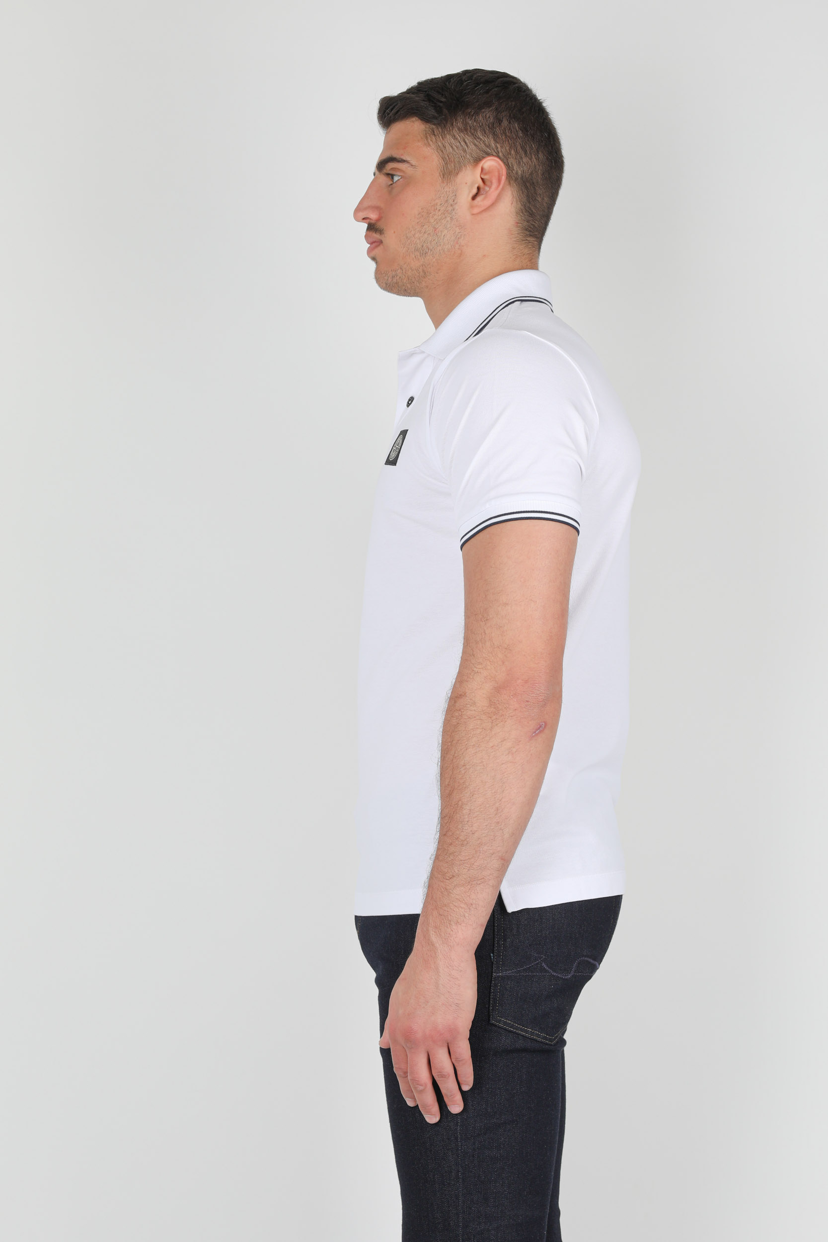 POLO STONE ISLAND PIQUE STRETCH BLANC 741522S18-V1001