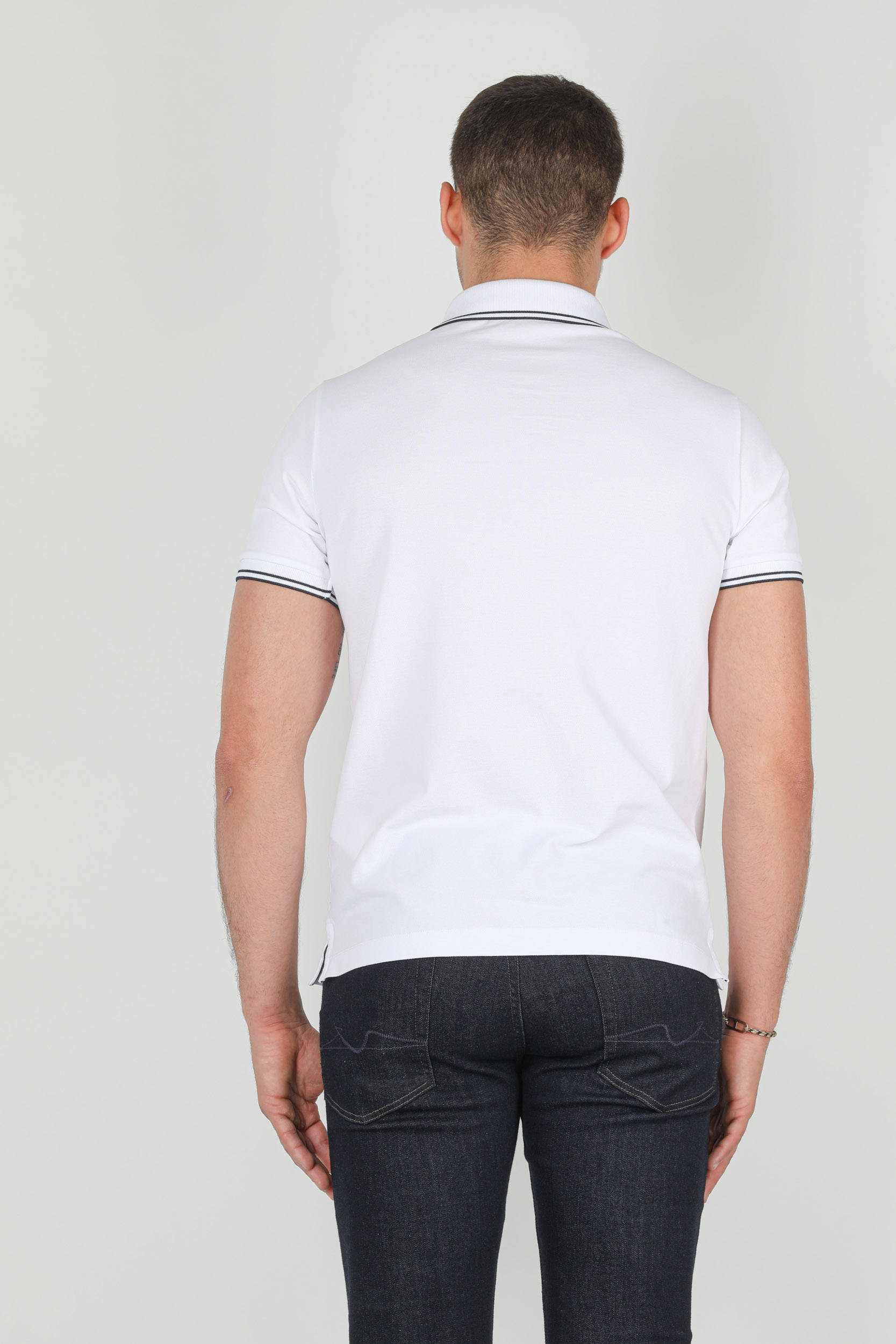 POLO STONE ISLAND PIQUE STRETCH BLANC 741522S18-V1001