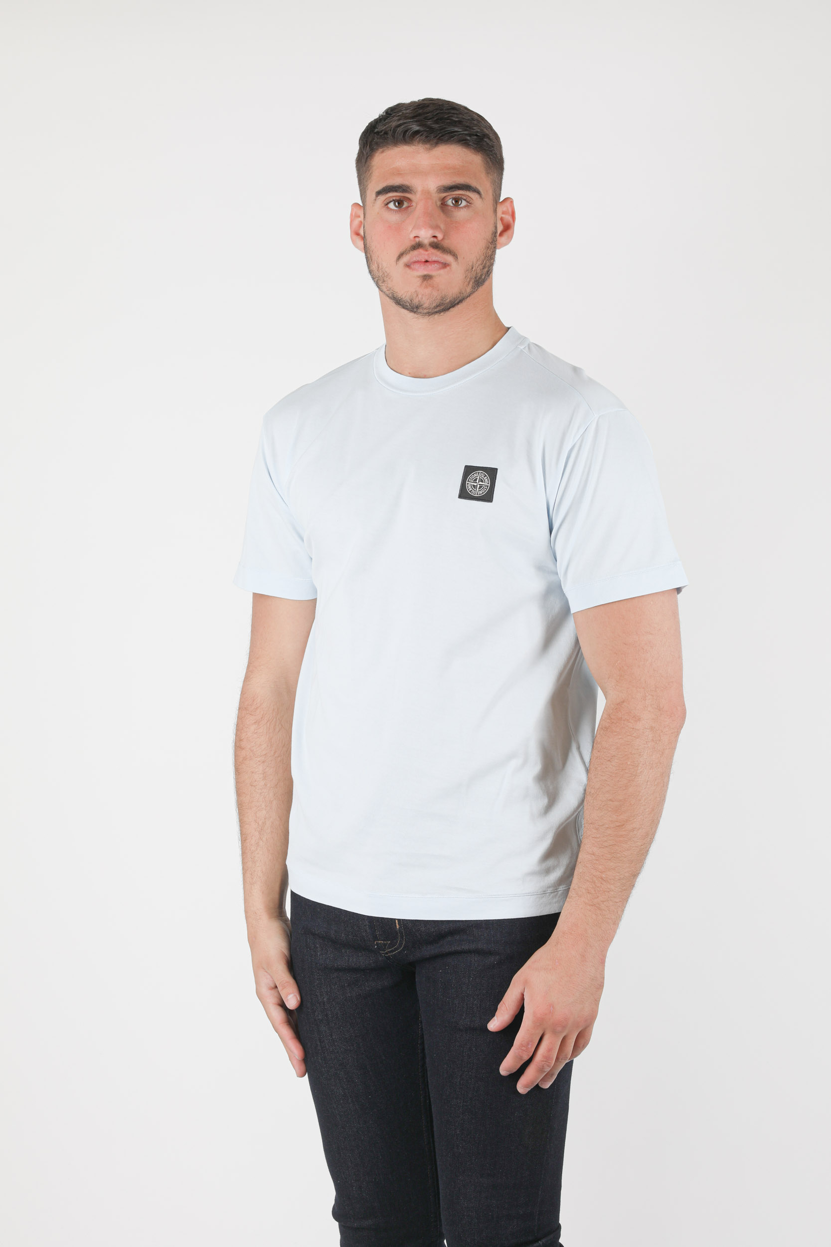 T-SHIRT STONE ISLAND BLEU CIEL 741524113-V0041