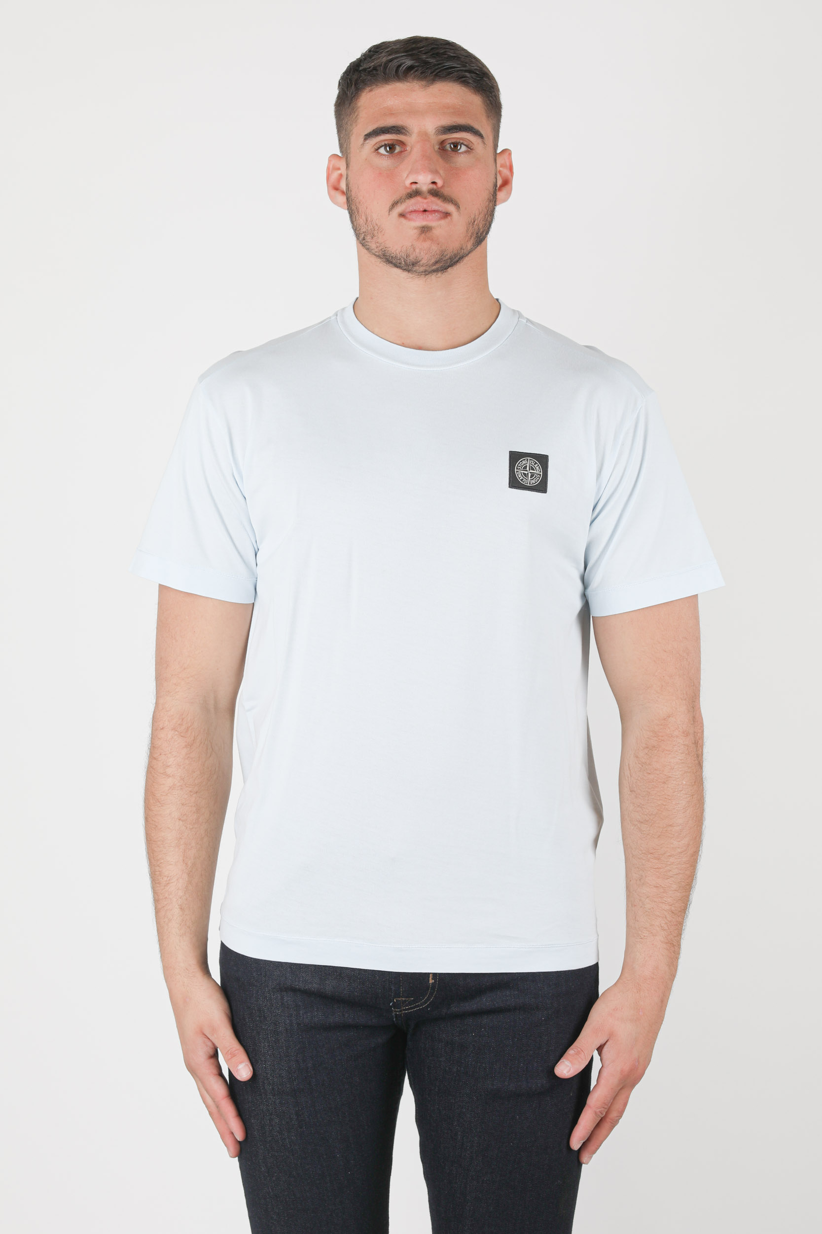 T-SHIRT STONE ISLAND BLEU CIEL 741524113-V0041