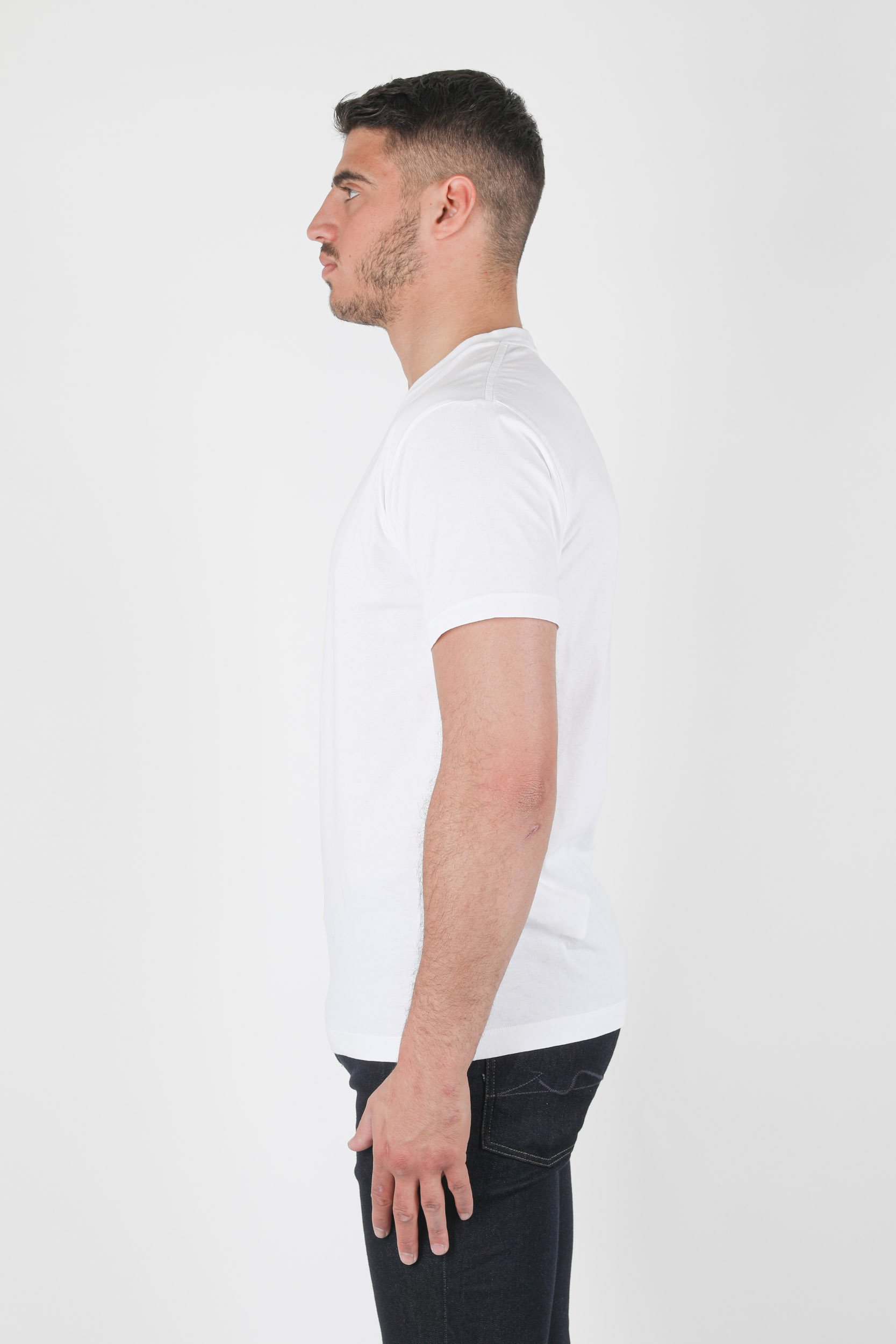 T-SHIRT STONE ISLAND BLANC LOGO NOIR 74152NS55-V0001