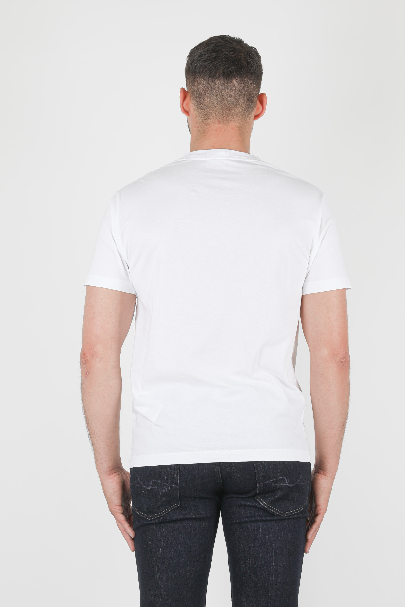 T-SHIRT STONE ISLAND BLANC LOGO NOIR 74152NS55-V0001