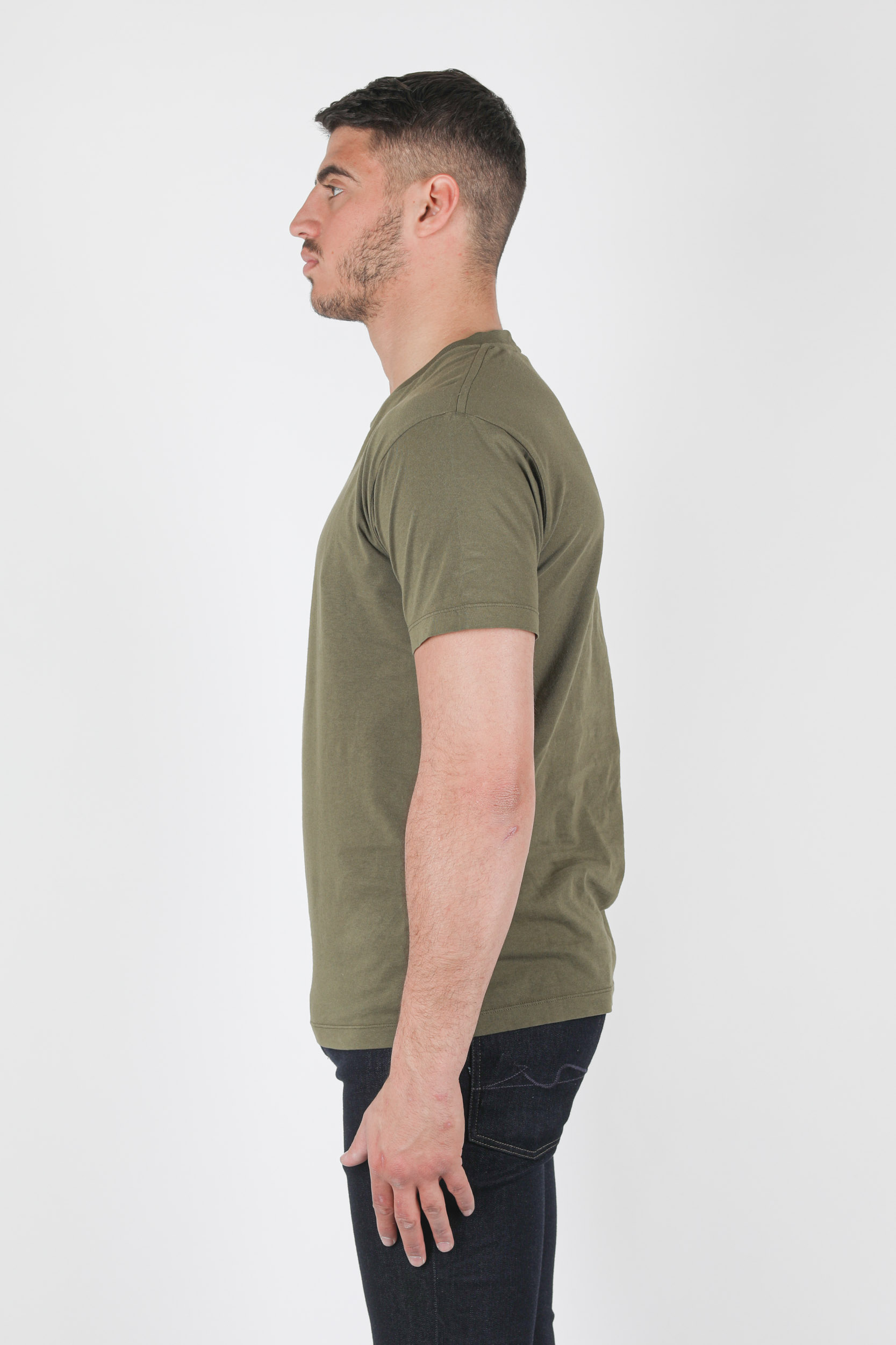 T-SHIRT STONE ISLAND KAKI LOGO JAUNE 74152NS55-V0058