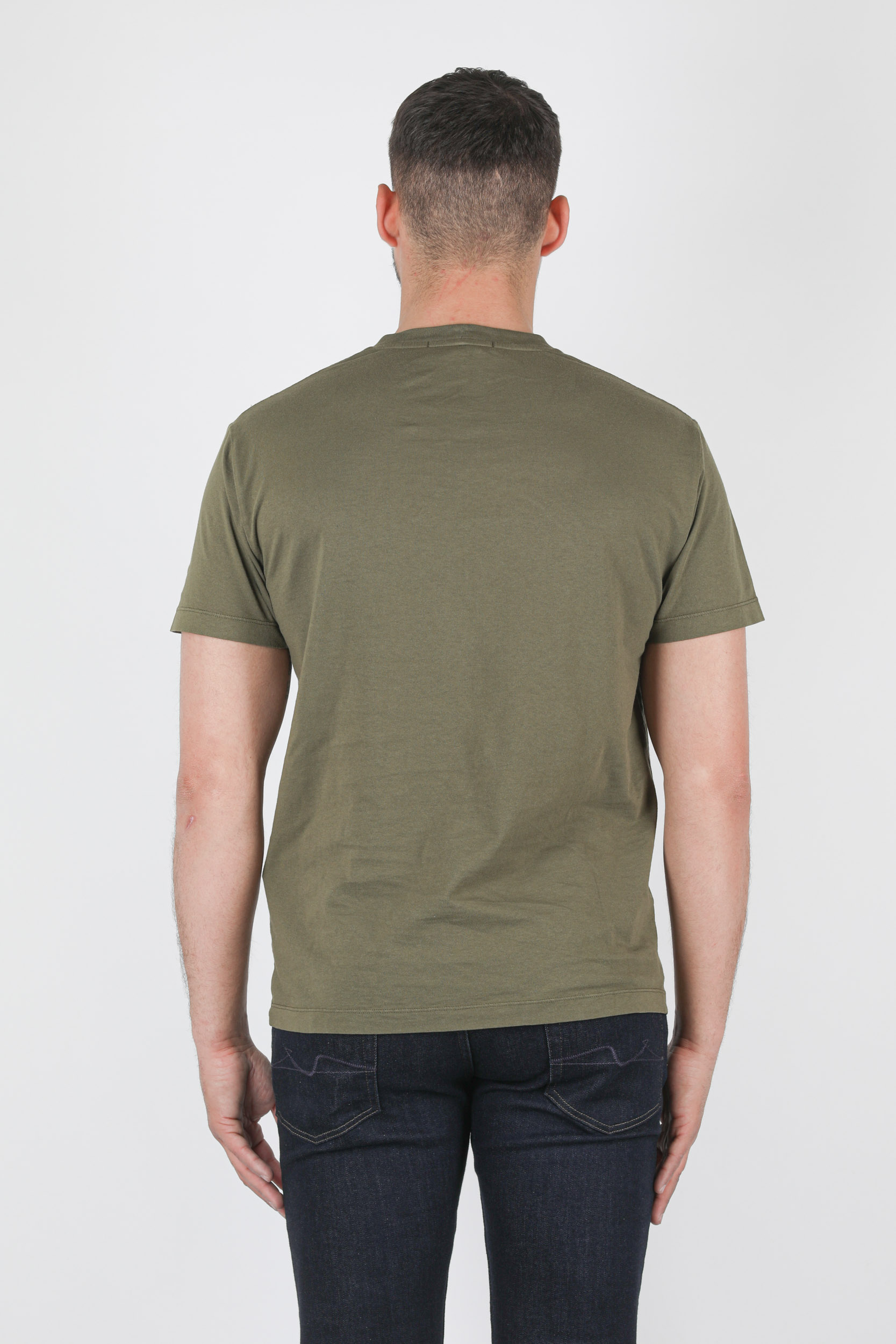 T-SHIRT STONE ISLAND KAKI LOGO JAUNE 74152NS55-V0058