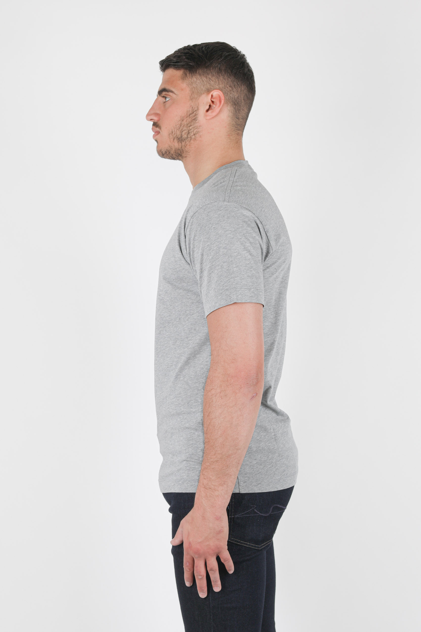 T-SHIRT STONE ISLAND GRIS LOGO BLANC 74152NS55-V0M64