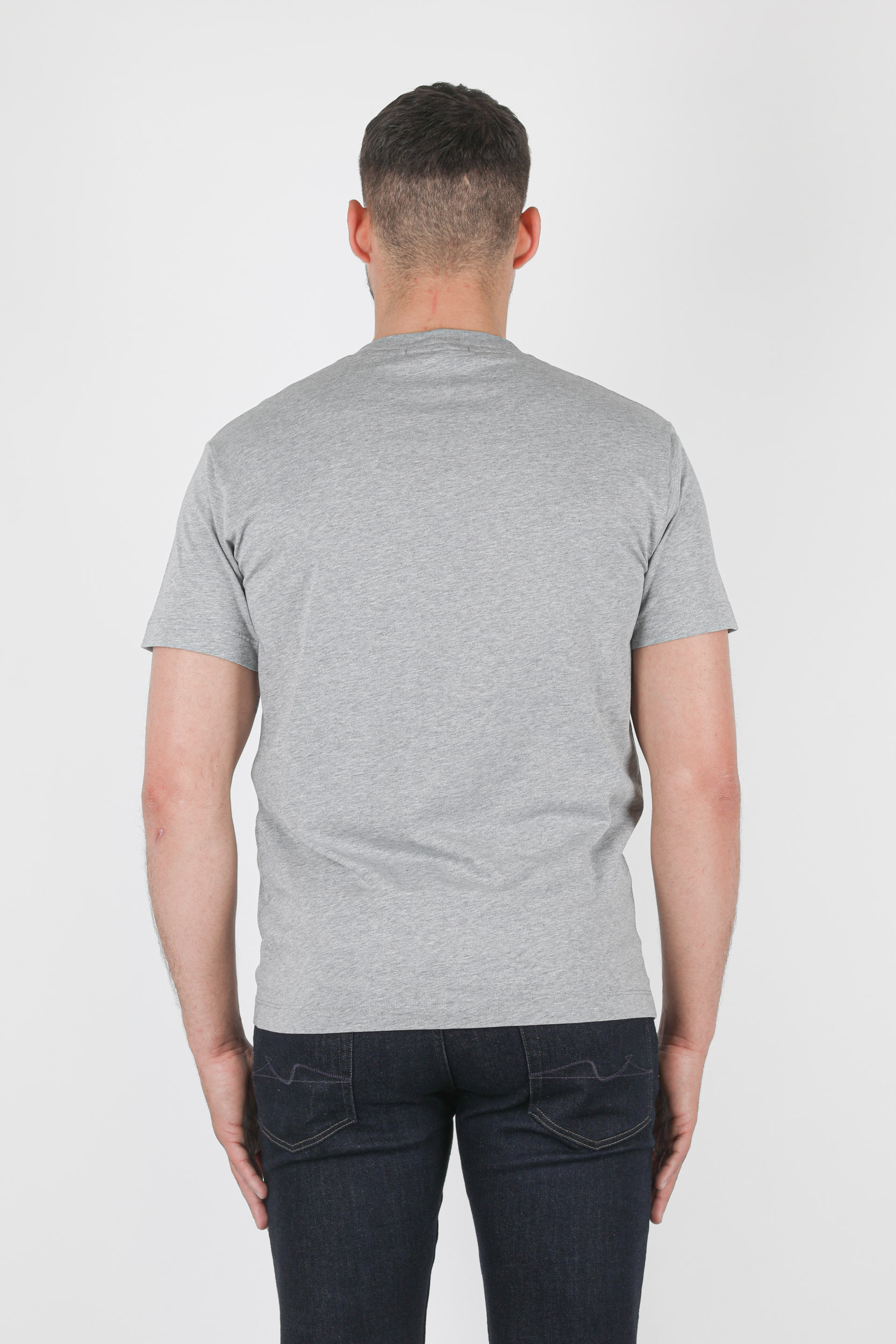 T-SHIRT STONE ISLAND GRIS LOGO BLANC 74152NS55-V0M64