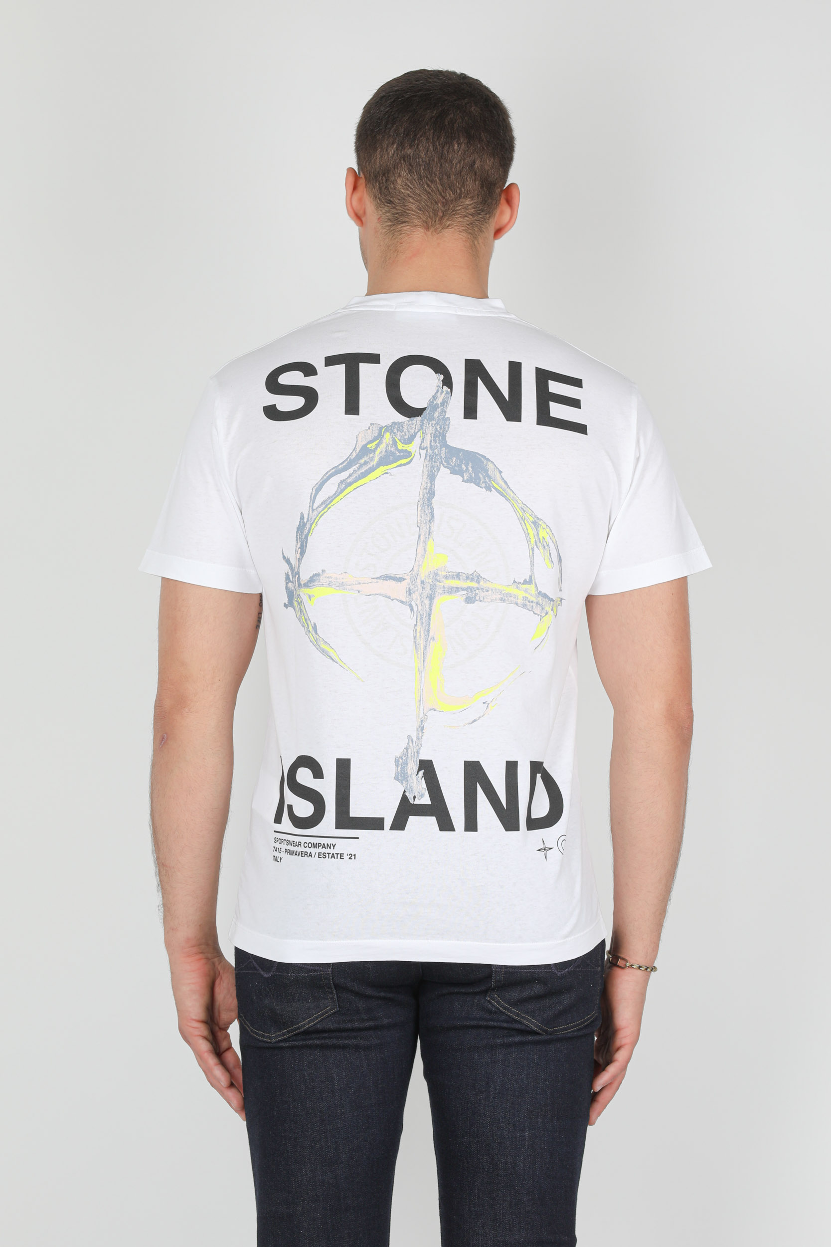 T-SHIRT STONE ISLAND BLANC LOGO 74152NS85-V0001