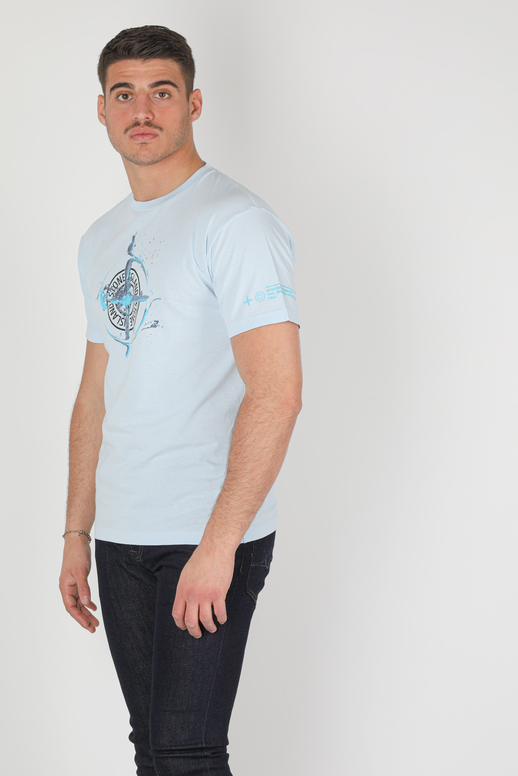 T-SHIRT STONE ISLAND BLEU CIEL 74152NS83-V0041