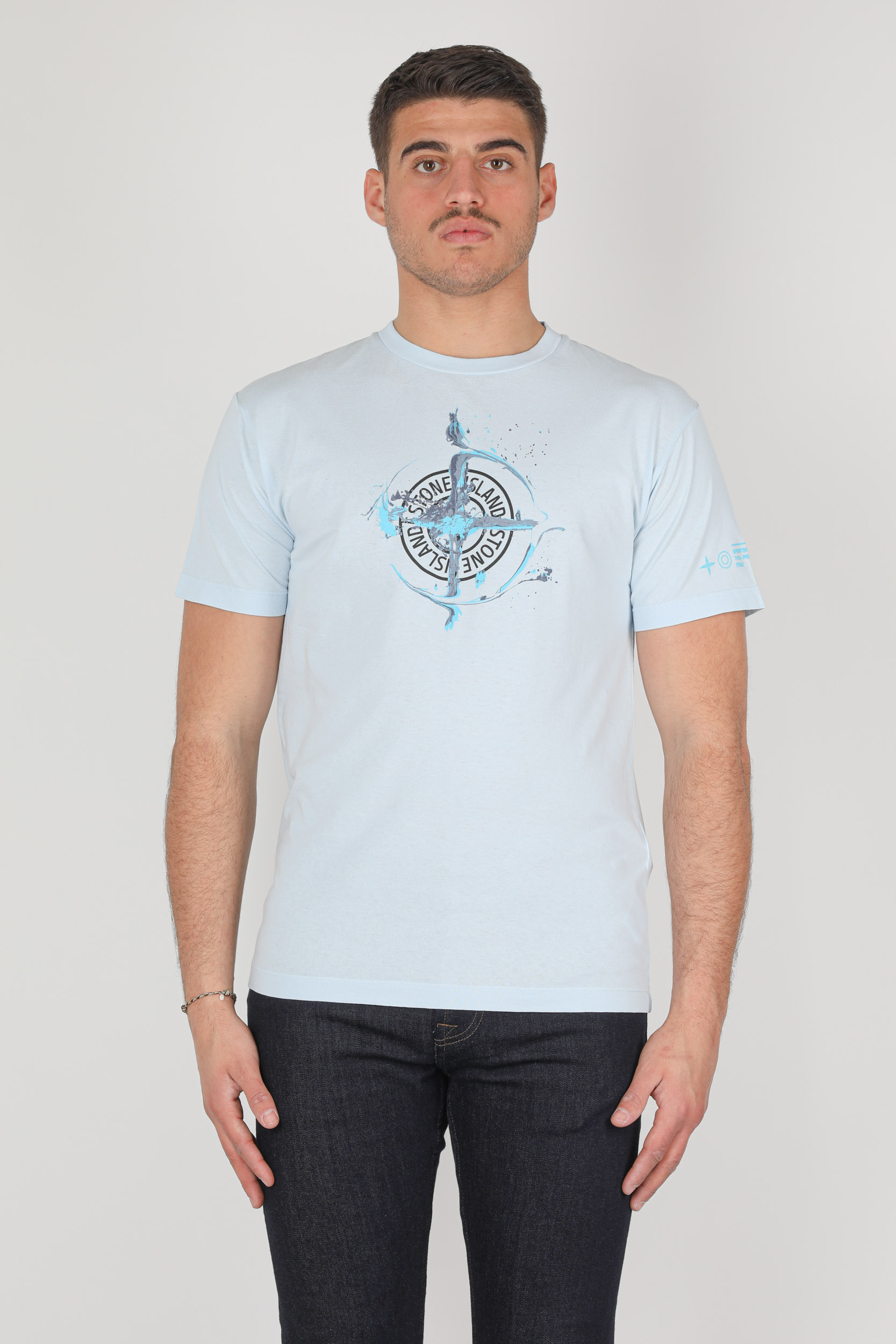 T-SHIRT STONE ISLAND BLEU CIEL 74152NS83-V0041