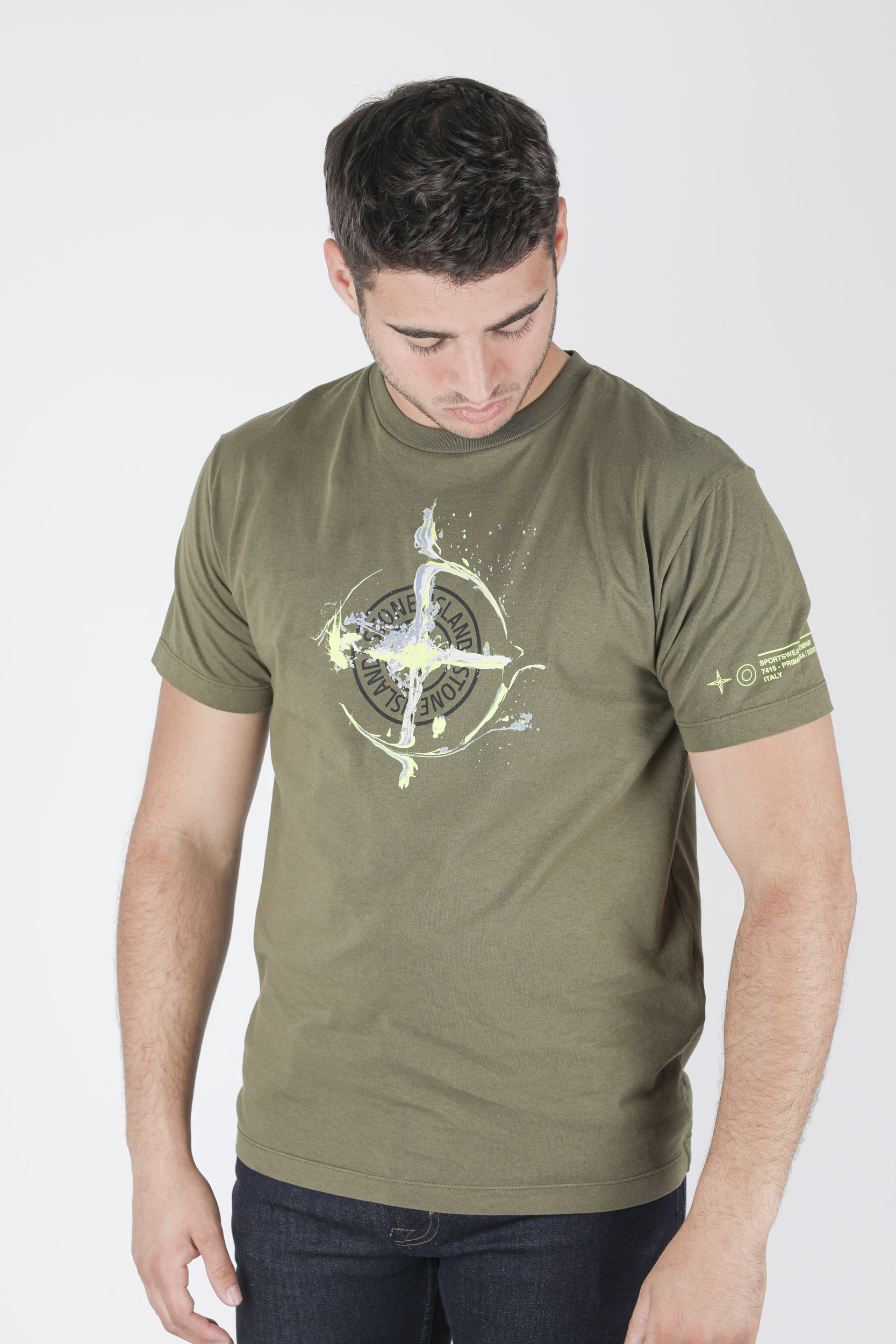 T-SHIRT STONE ISLAND KAKI CIBLE 74152NS83-V0058