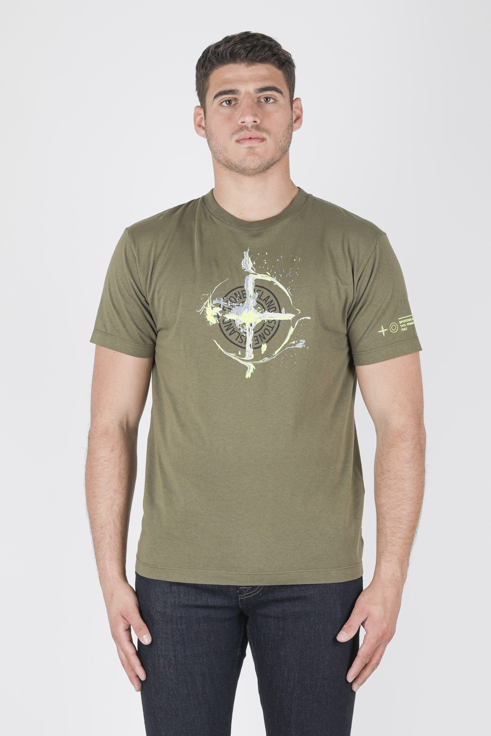 T-SHIRT STONE ISLAND KAKI CIBLE 74152NS83-V0058