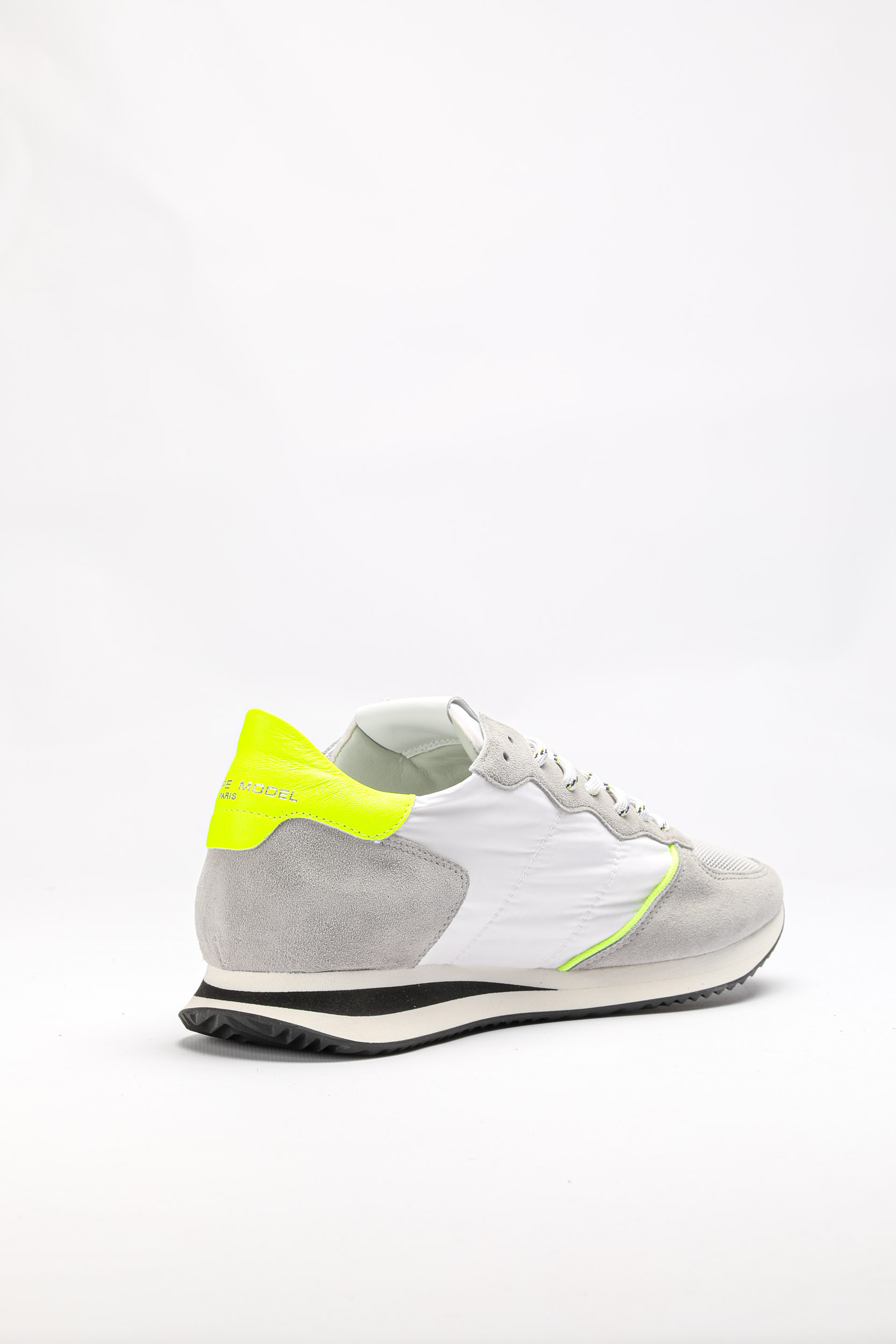 BASKETS PHILIPPE MODEL BLANCHE ET JAUNE FLUO RUNNING TZLU-WP11