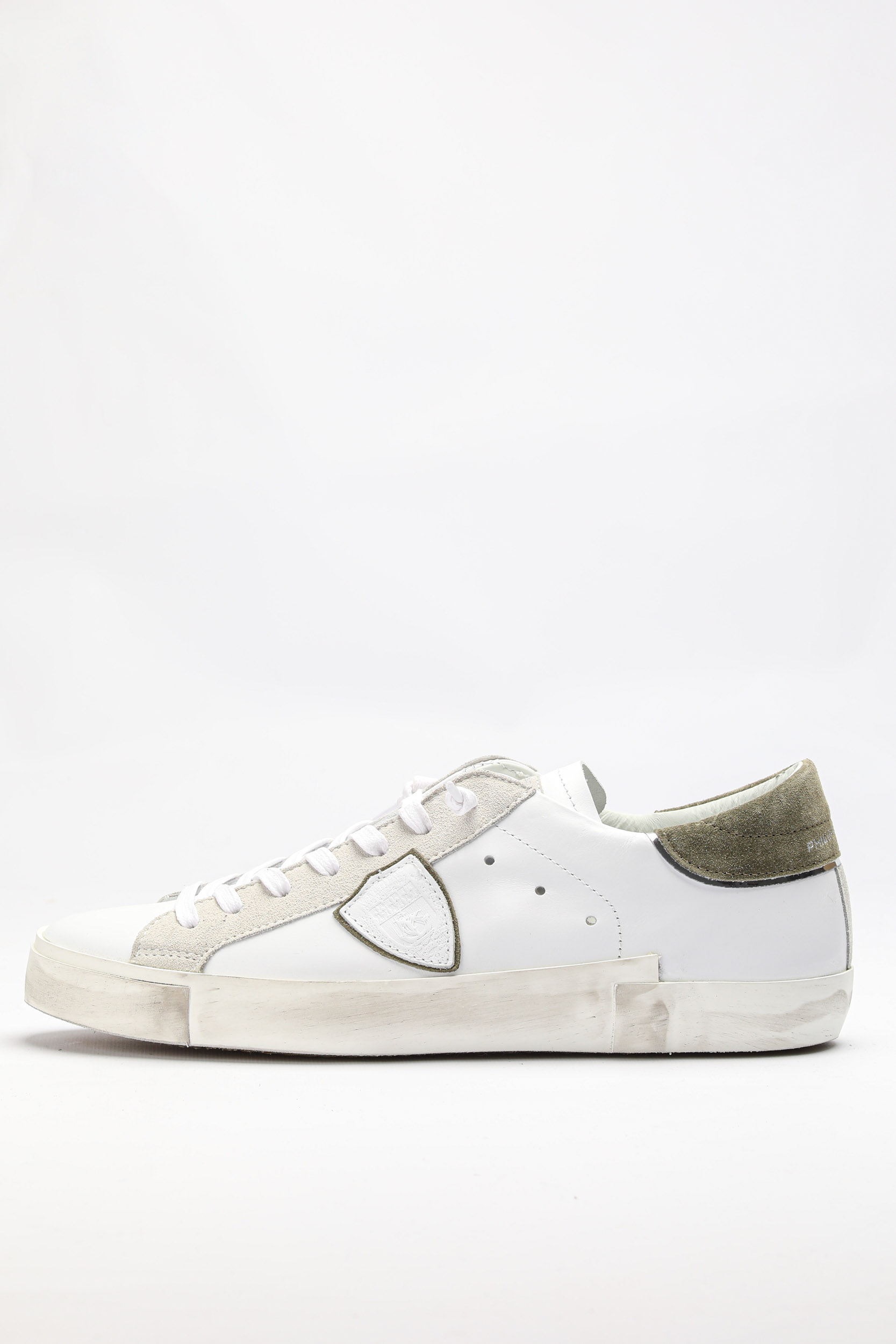 BASKETS PHILIPPE MODEL BLANCHE ET KAKI PRLU-VX20