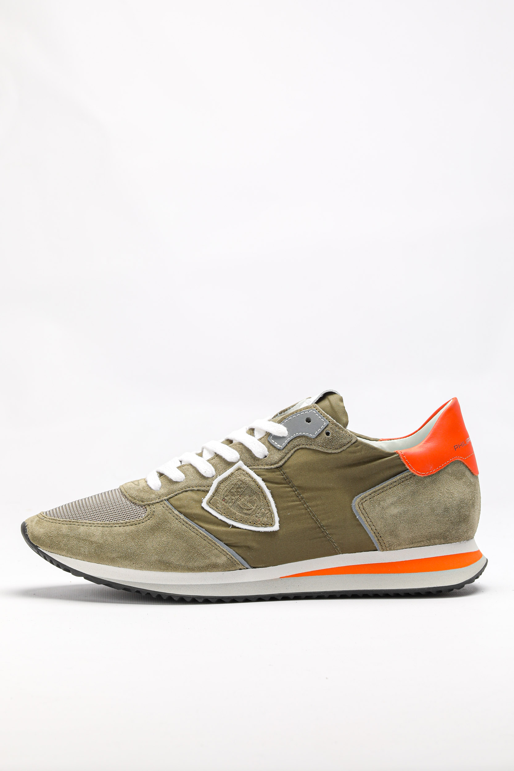 BASKETS PHILIPPE MODEL KAKI ET ORANGE RUNNING TZLU-W067