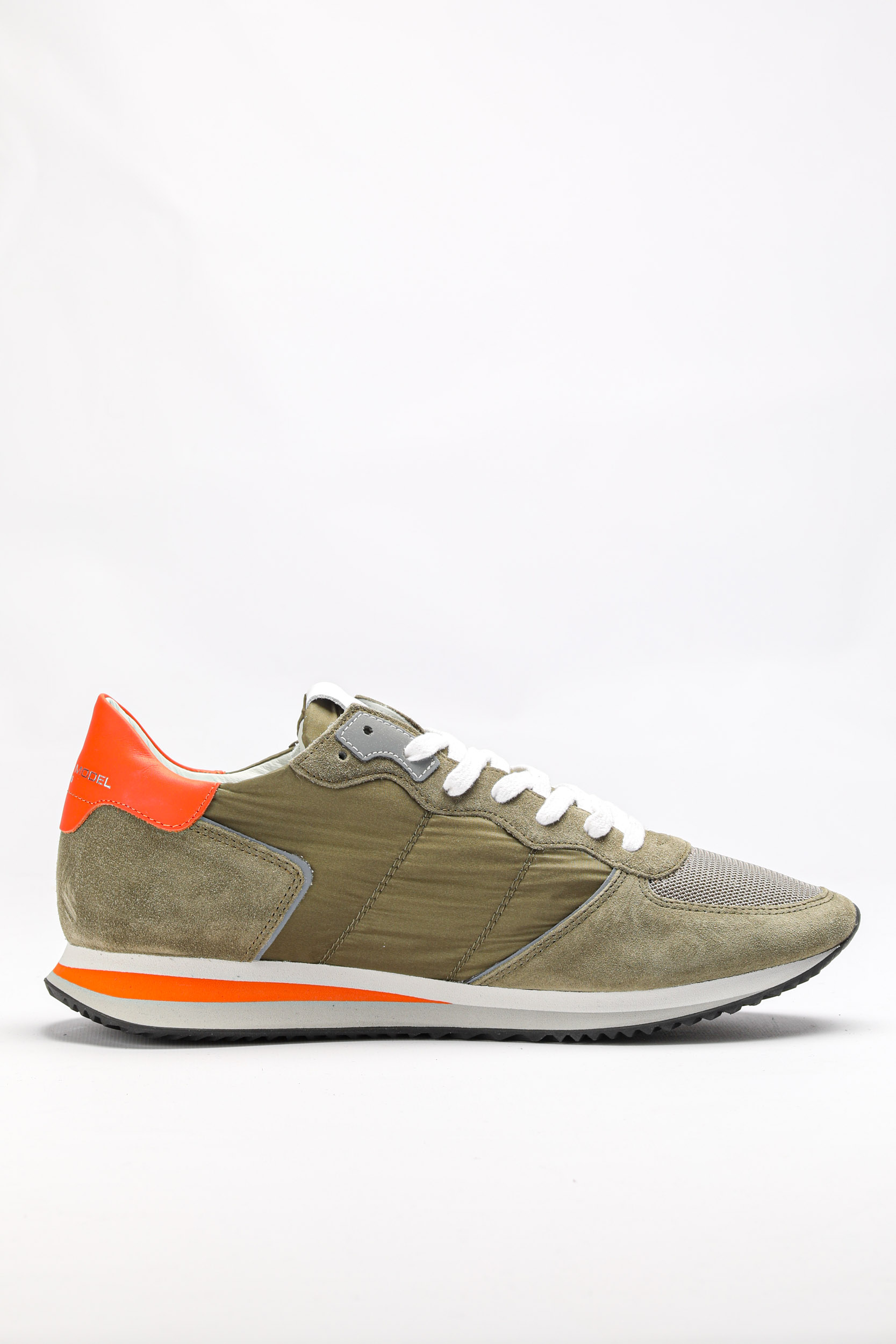 BASKETS PHILIPPE MODEL KAKI ET ORANGE RUNNING TZLU-W067