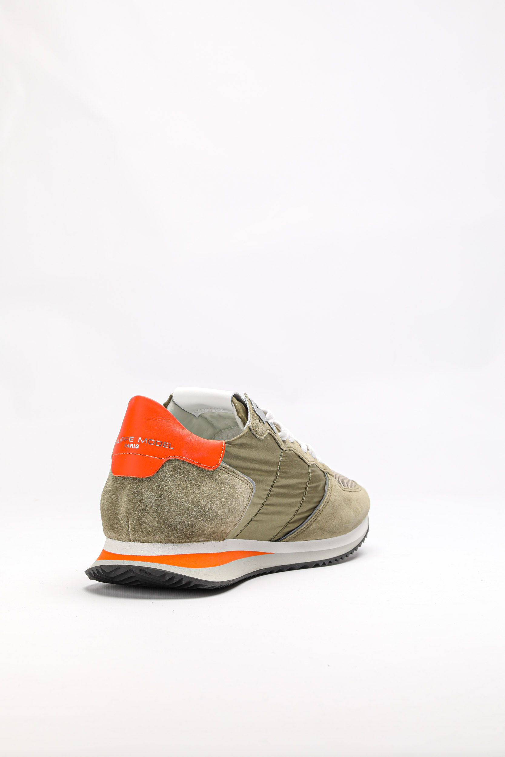 BASKETS PHILIPPE MODEL KAKI ET ORANGE RUNNING TZLU-W067