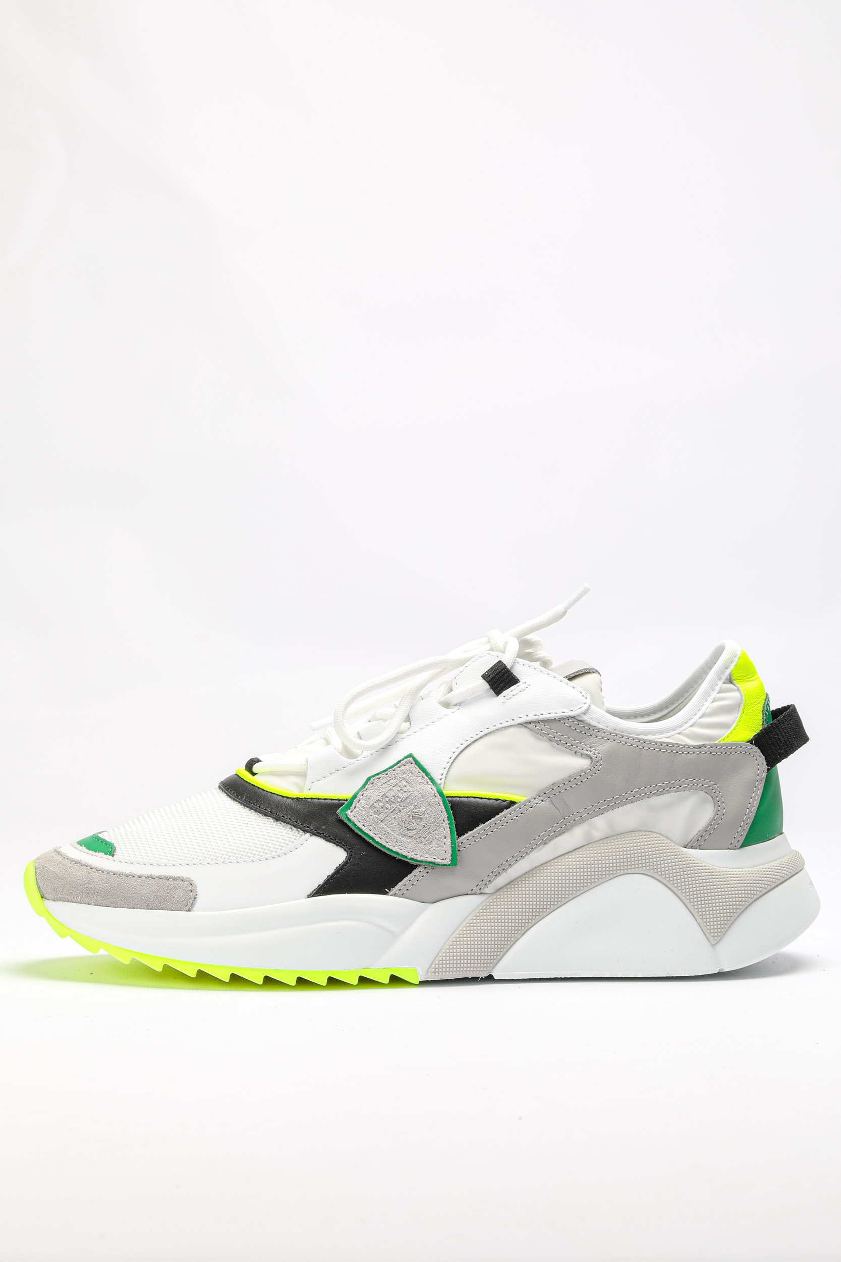 BASKETS PHILIPPE MODEL BLANCHES/ JAUNE FLUO EZLU-WF04