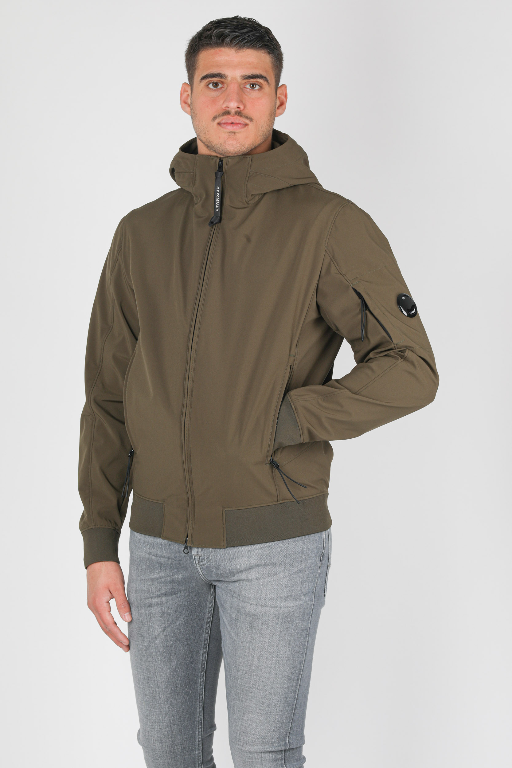 BLOUSON SOFT SHELL-R C.P COMPANY HUBLOT KAKI W014A-683