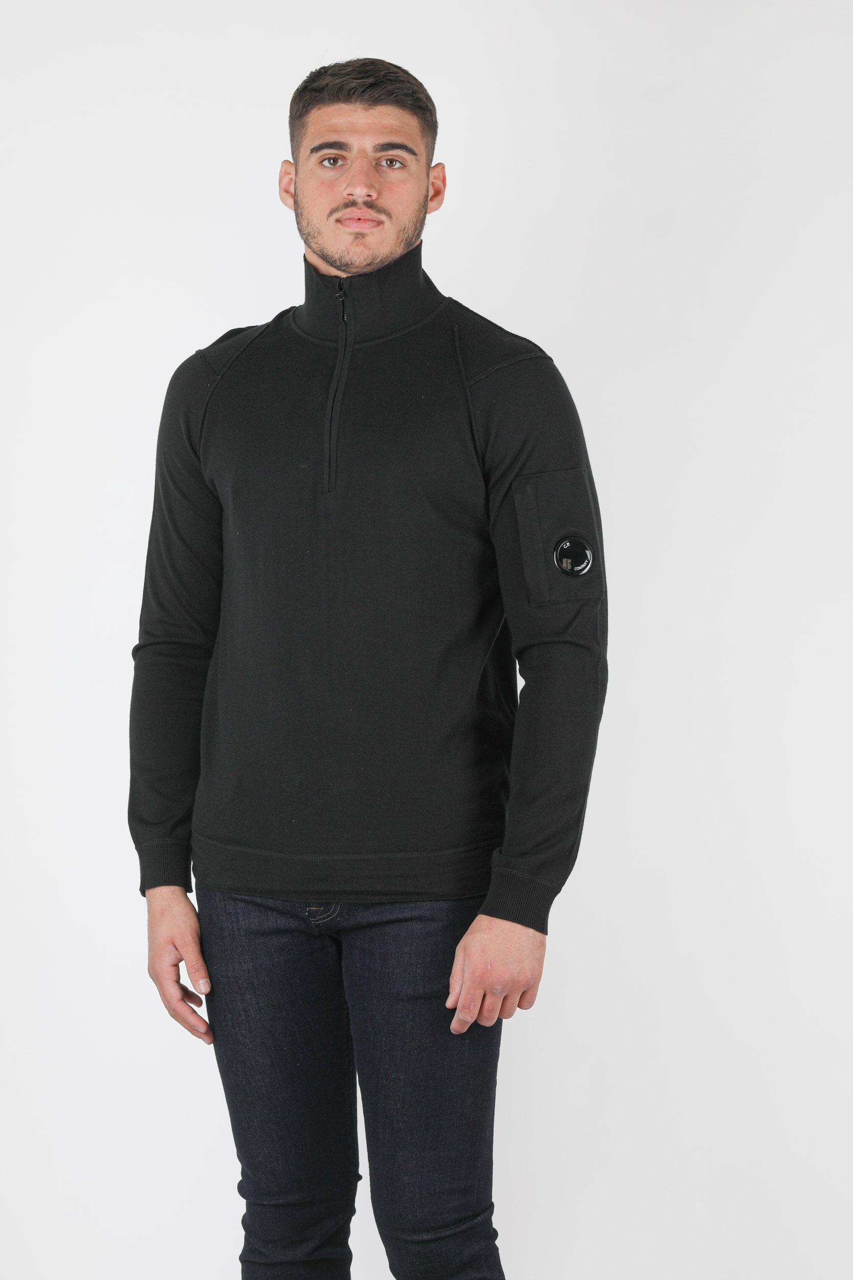 PULL C.P COMPANY COL CAMIONNEUR NOIR N142A-999