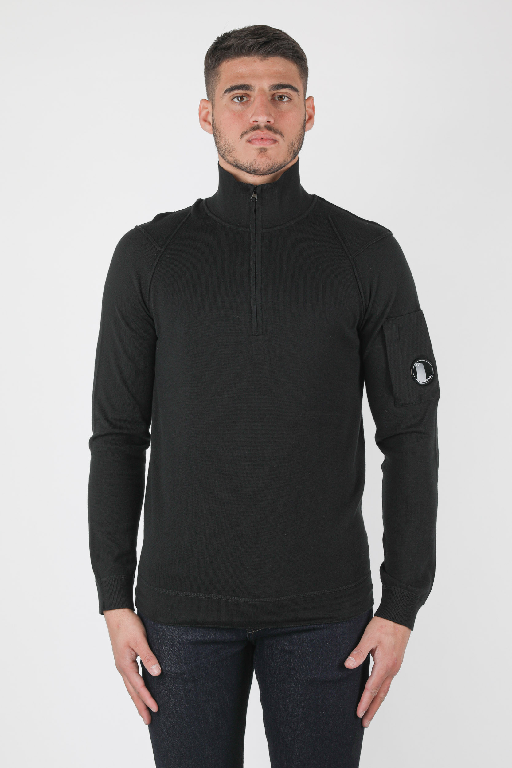 PULL C.P COMPANY COL CAMIONNEUR NOIR N142A-999