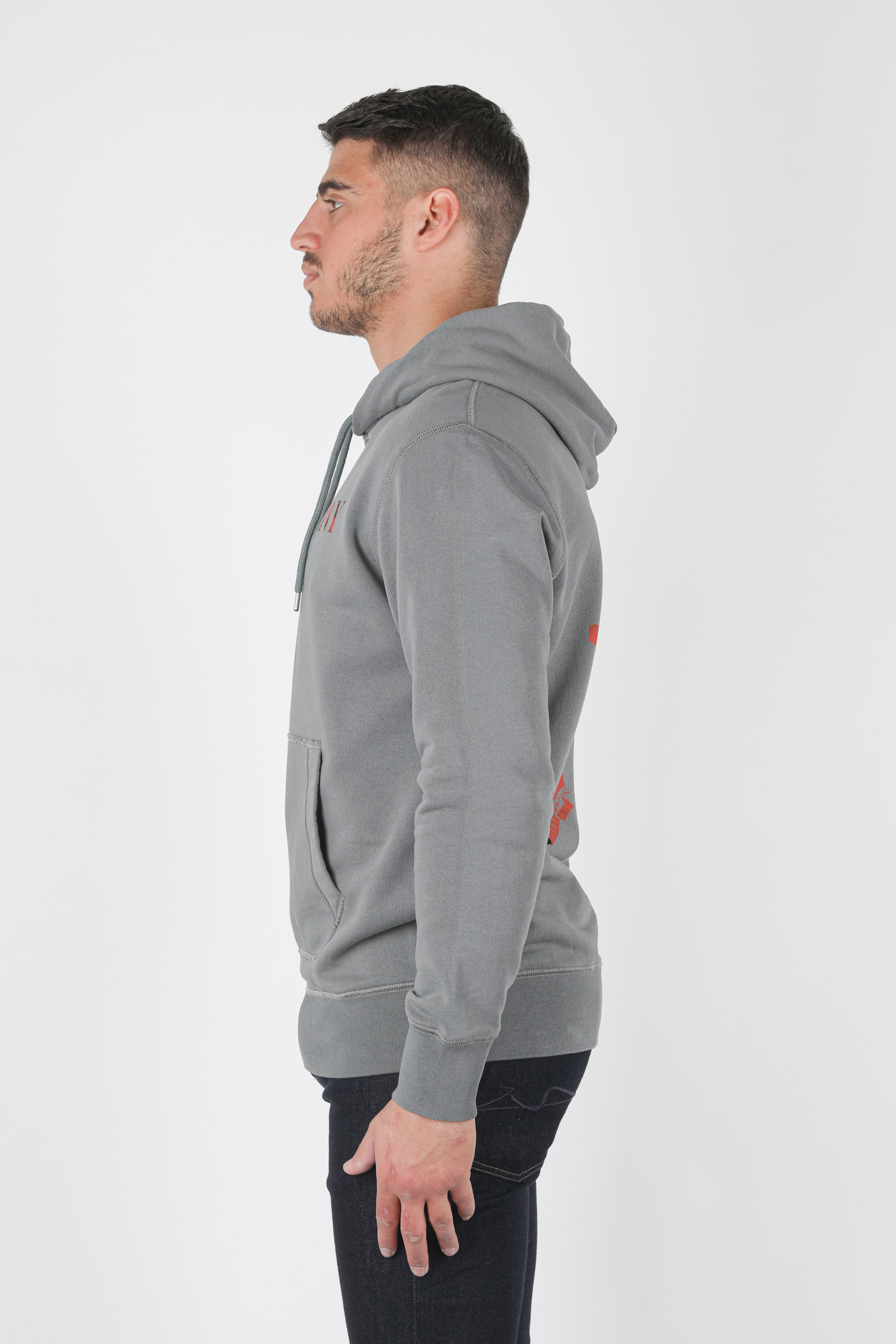 SWEAT A CAPUCHE C.P COMPANY ANTHRACITE LOGO S304A-938