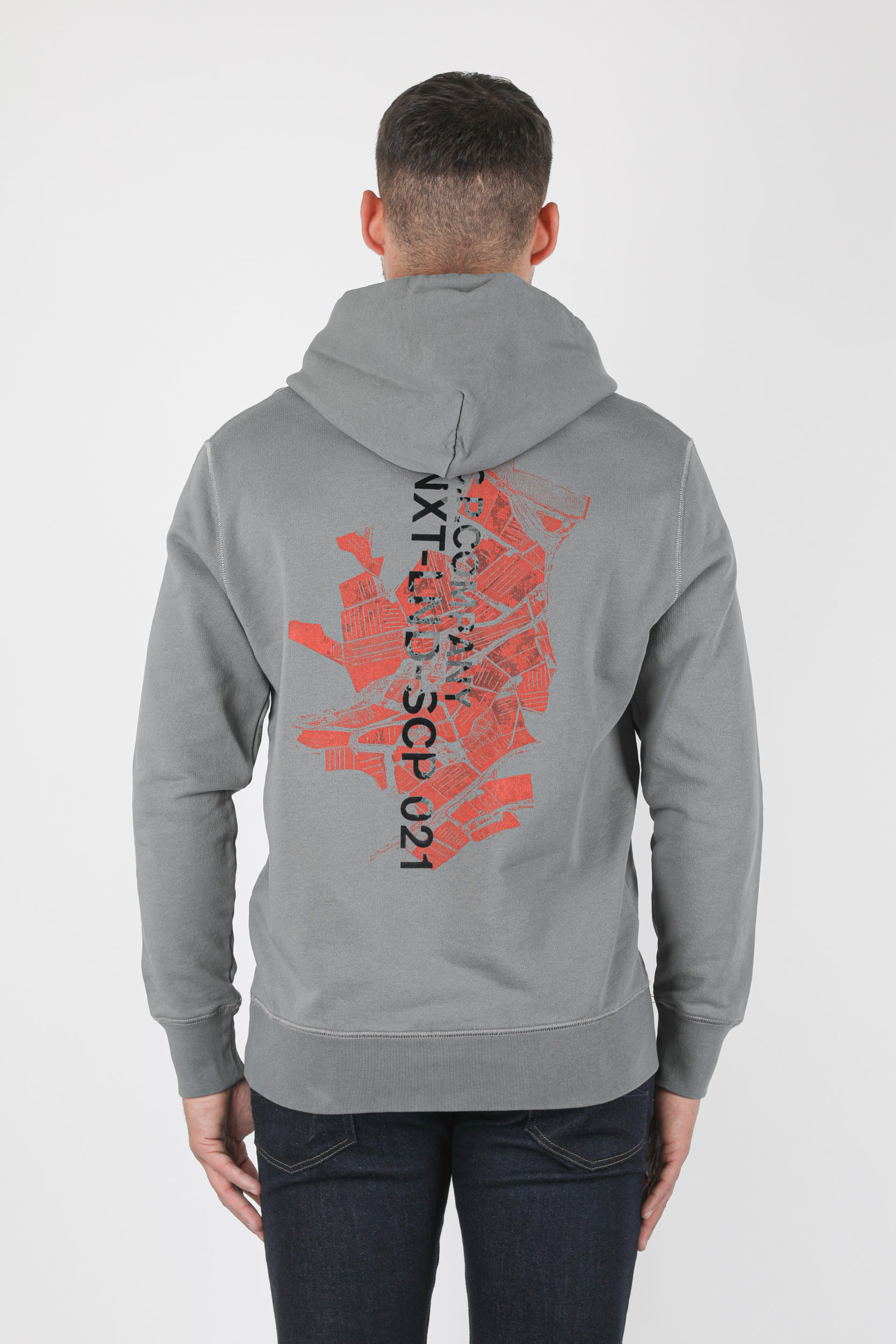 SWEAT A CAPUCHE C.P COMPANY ANTHRACITE LOGO S304A-938