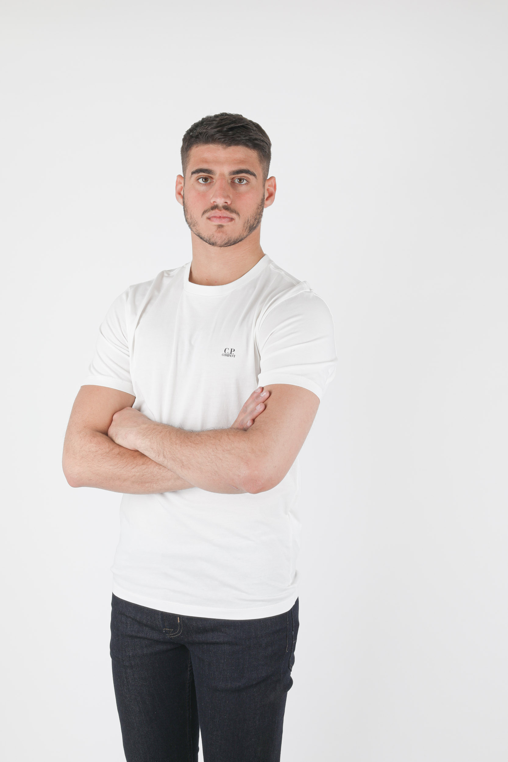 T-SHIRT C.P COMPANY BLANC LUNETTES S037A-103