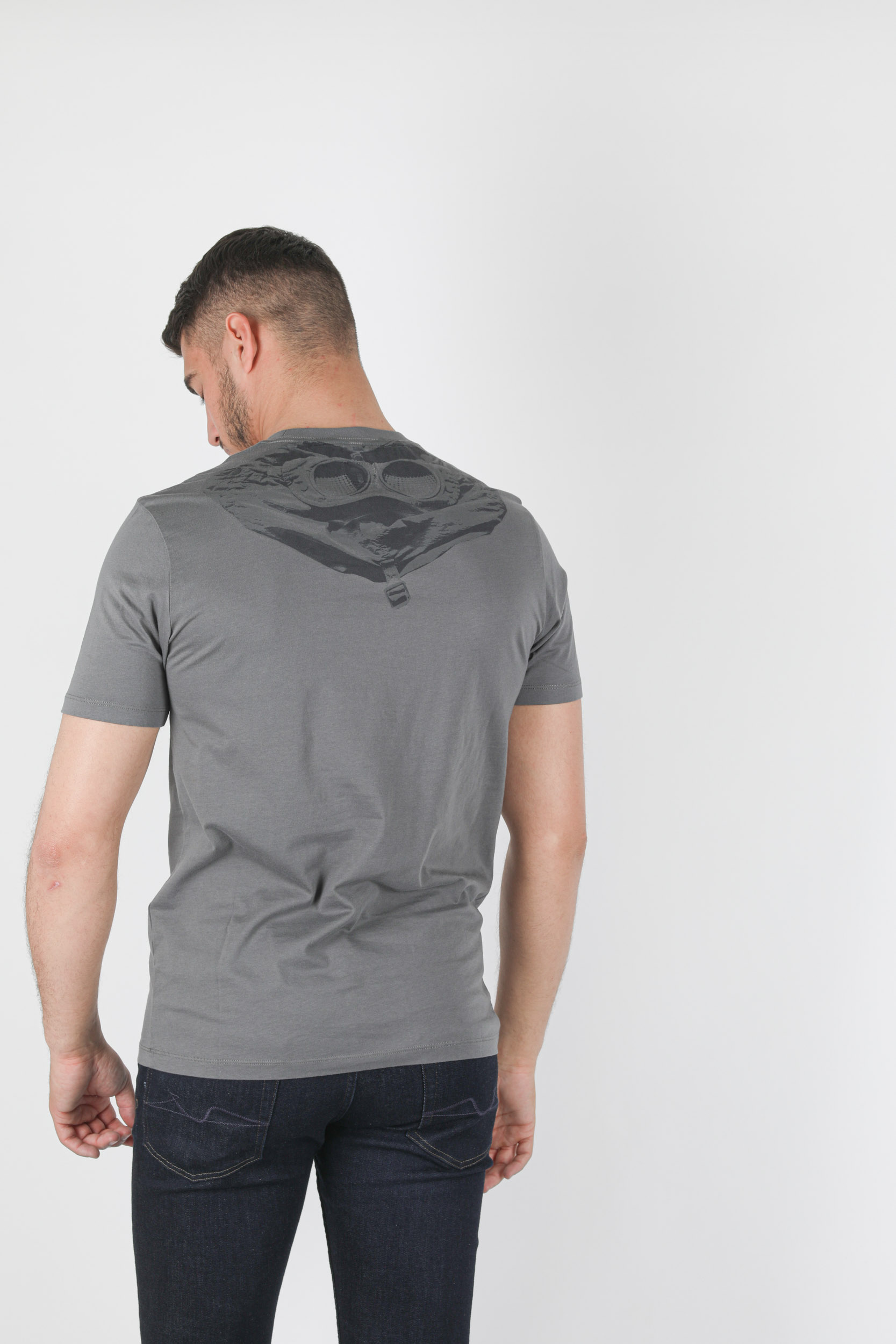 T-SHIRT C.P COMPANY ANTHRACITE LUNETTES S037A-938