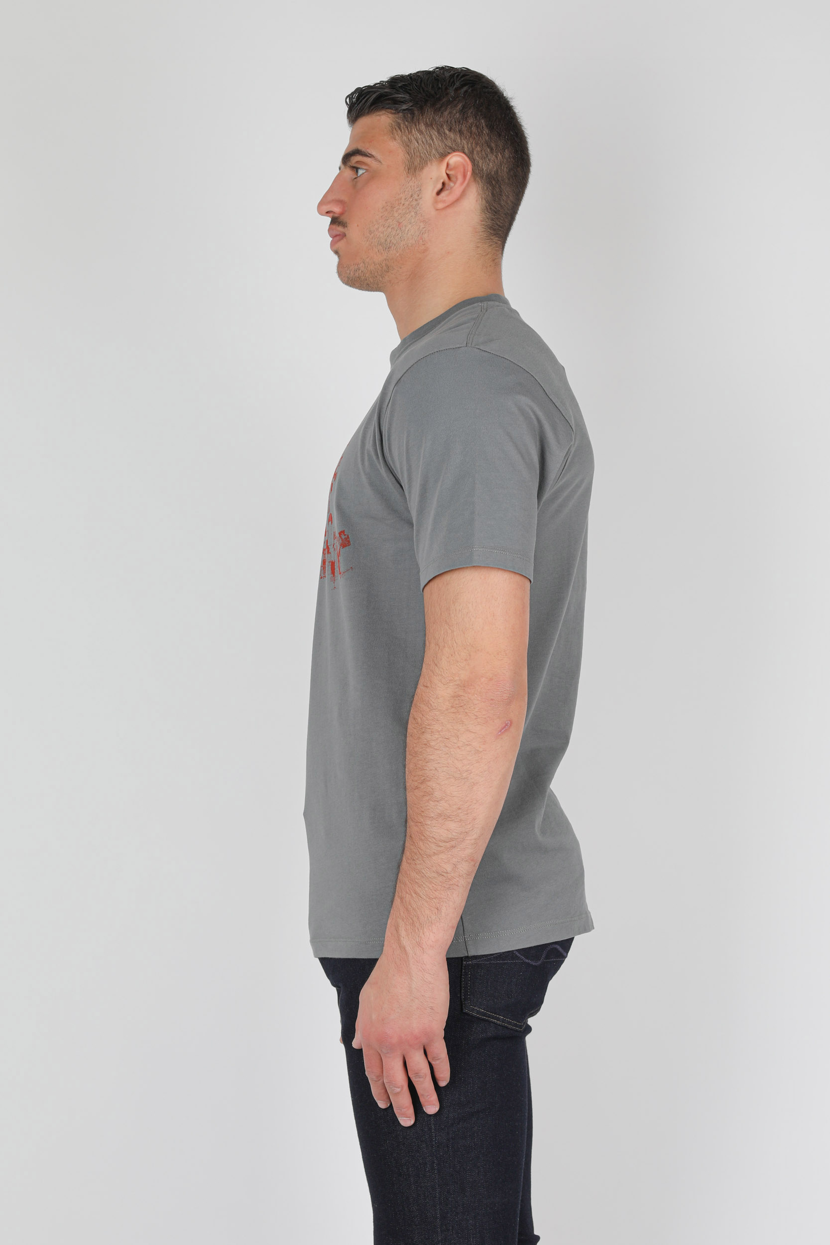 T-SHIRT C.P COMPANY GRIS LOGO ORANGE S036A-938