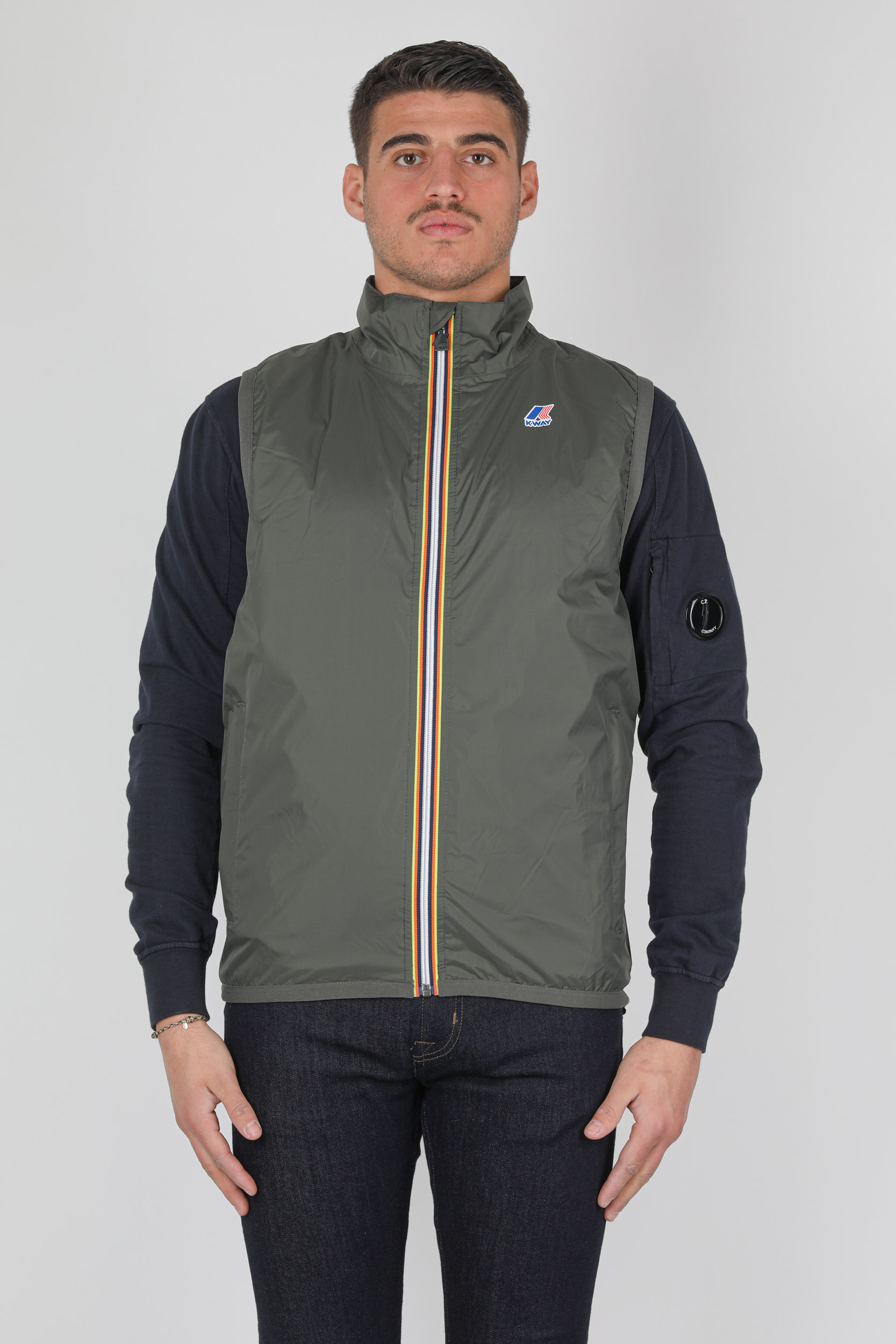 COUPE-VENT SANS MANCHES K-WAY KAKI K00BDF0-890