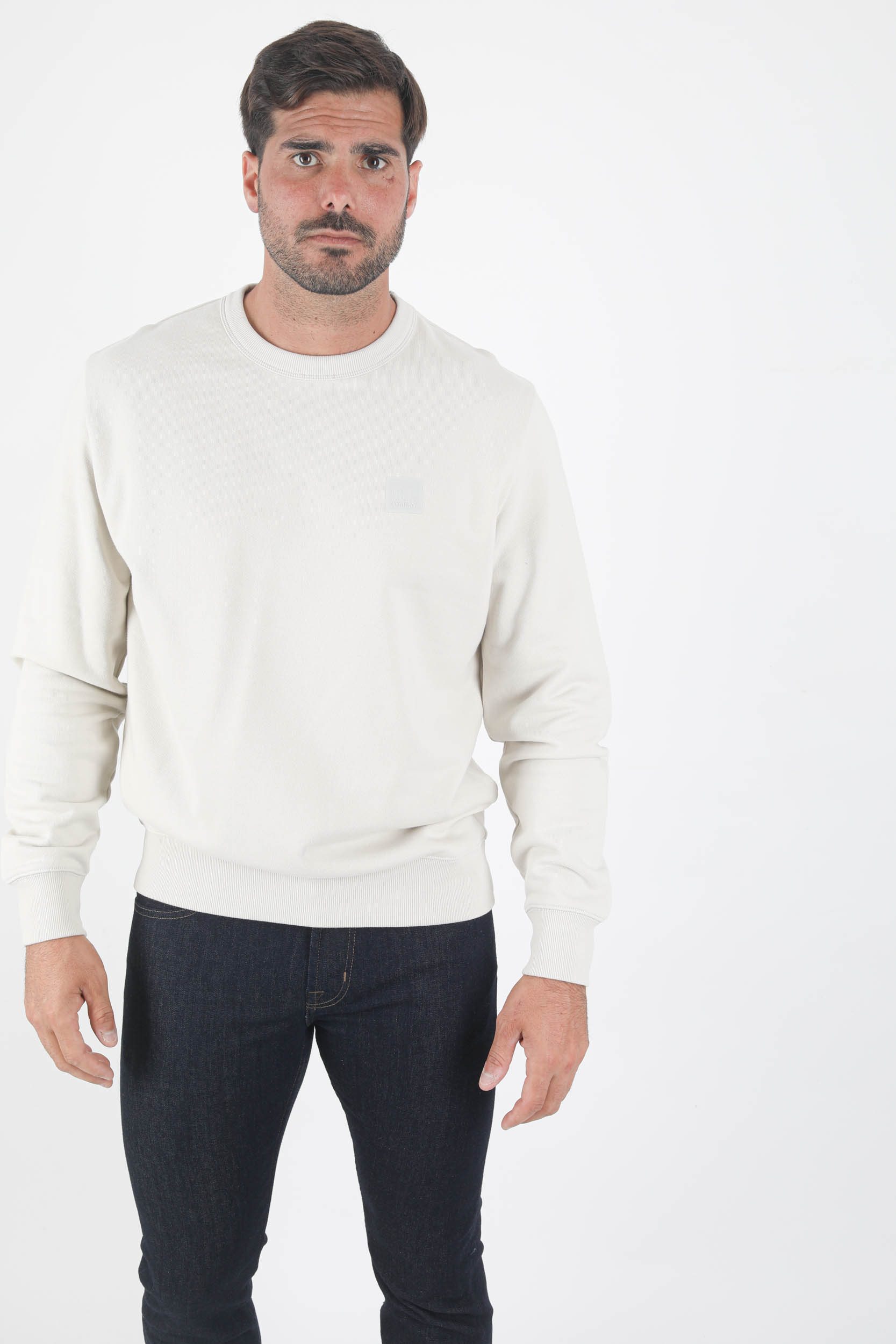 SWEAT COL ROND C.P COMPANY CREME LOGO S221A-116